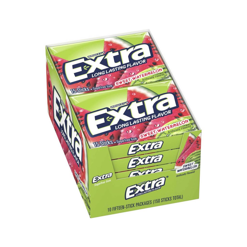 Extra Sweet Watermelon Gum, Sugar Free - 10 - 15 Sticks Packages [150 ...