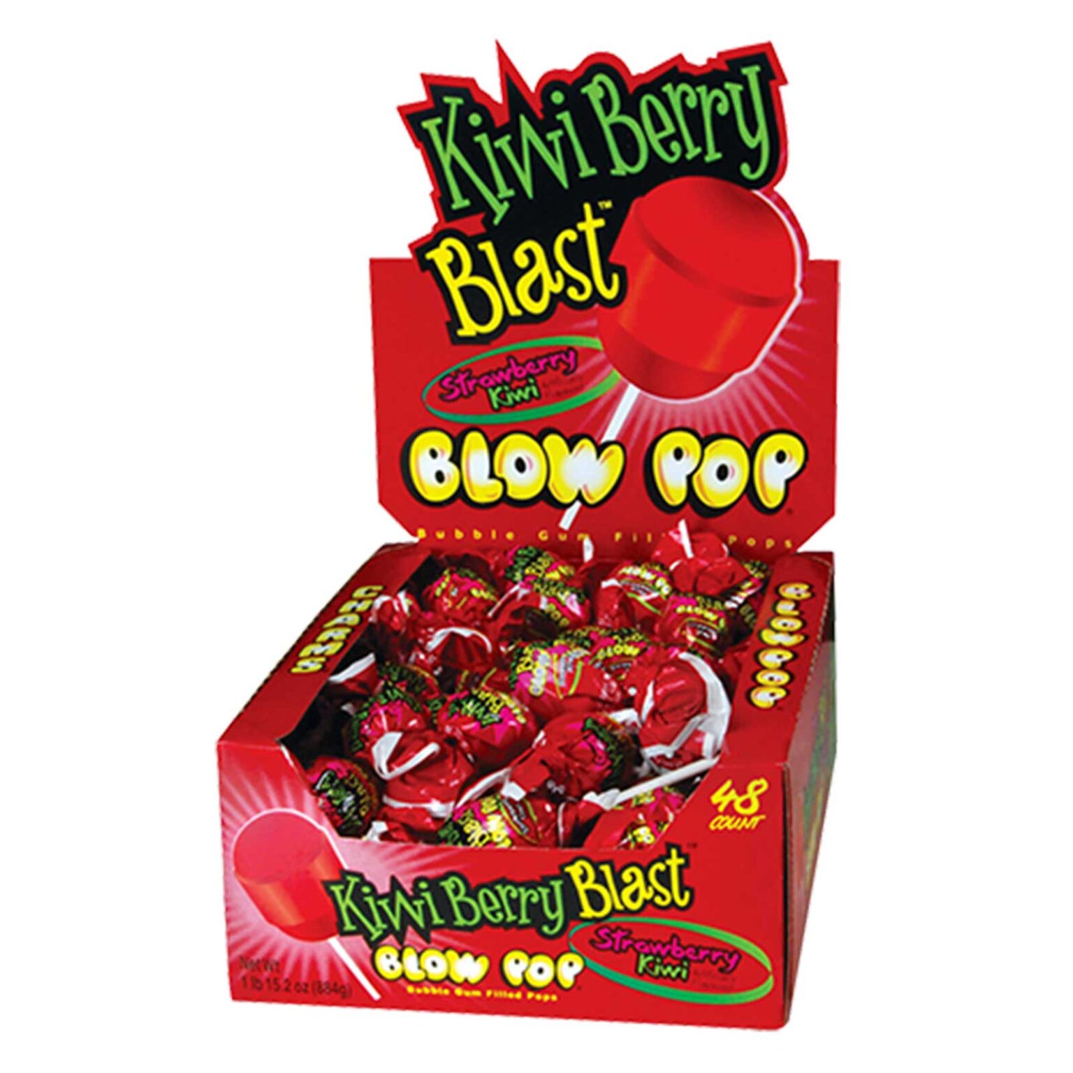 Blow Pop Strawberry Kiwi Lollipops 48 Ct - Image 1