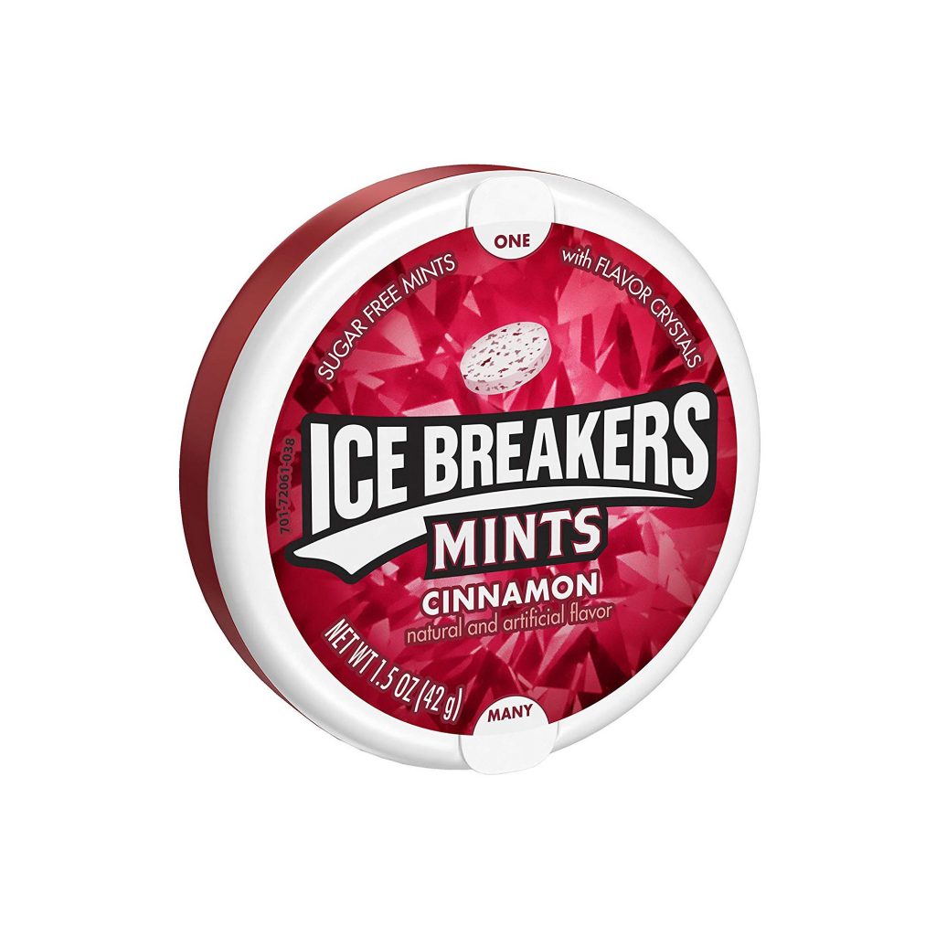 Ice Breakers Cinnamon Sugar Free Mints, 8 CT 1.5 oz each Volt Candy