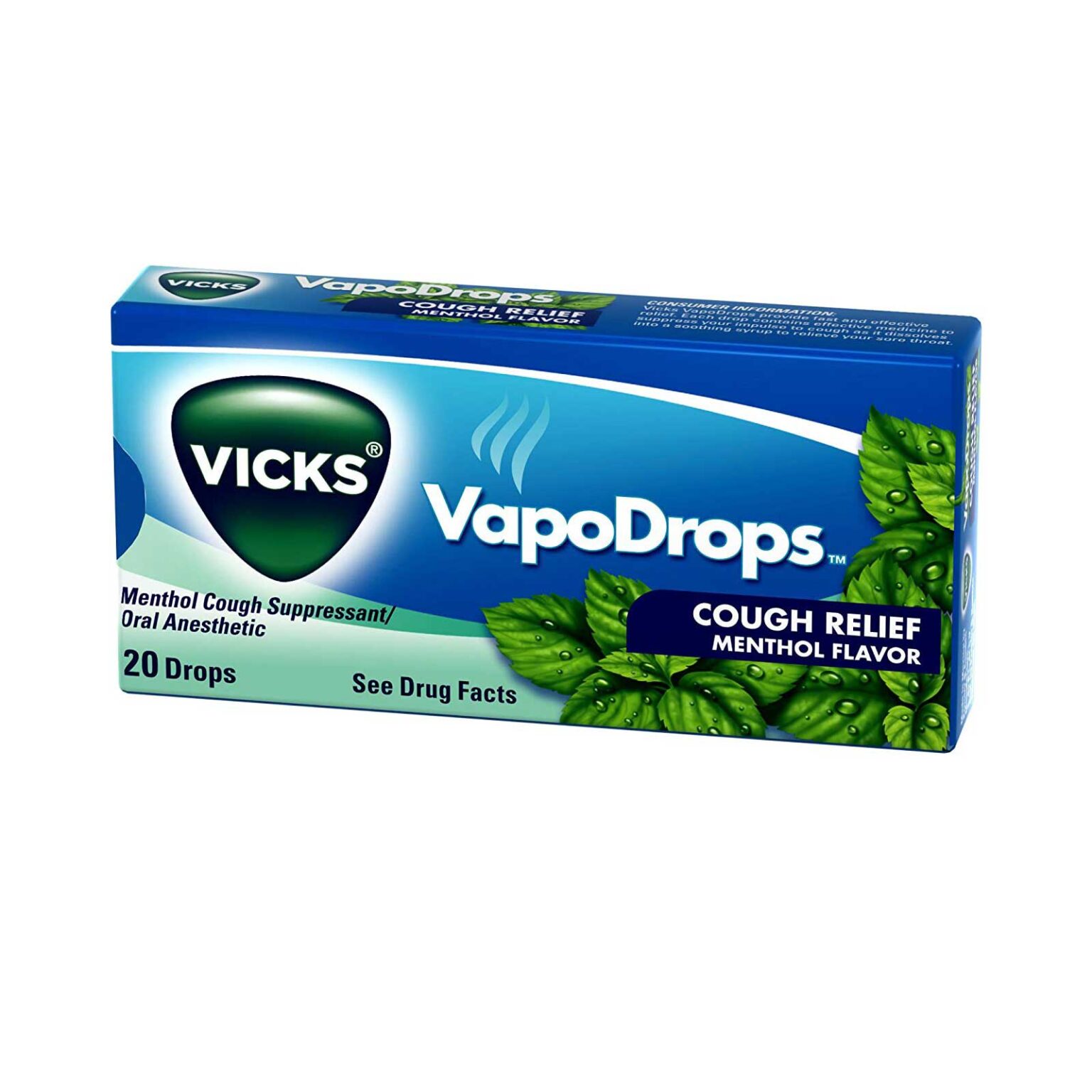 Vicks Vapodrops Menthol Cough Suppressant/oral Anesthetic [20ct - 20 Drops Each] - Image 1