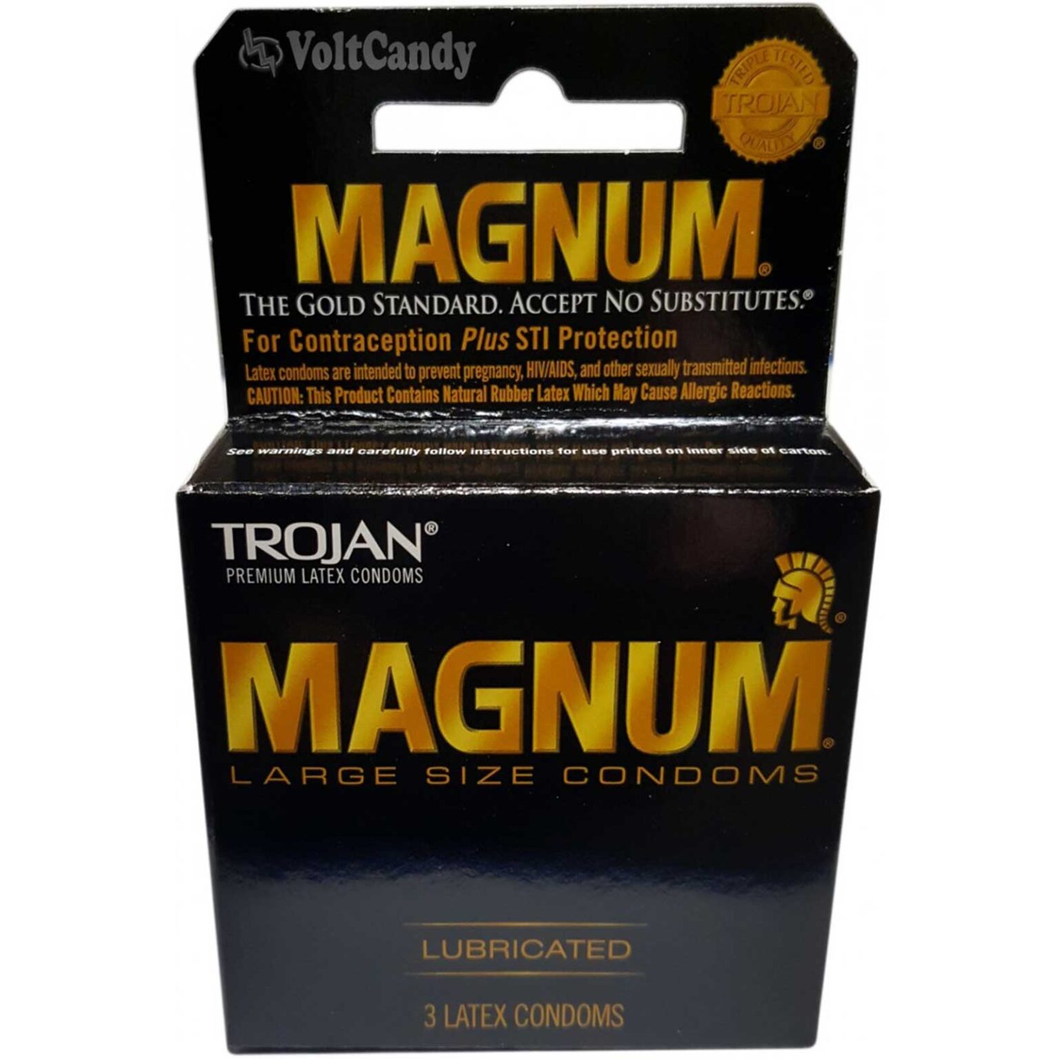 Trojan Condoms Magnum Premium Latex Lubricant 3-pk - Image 1