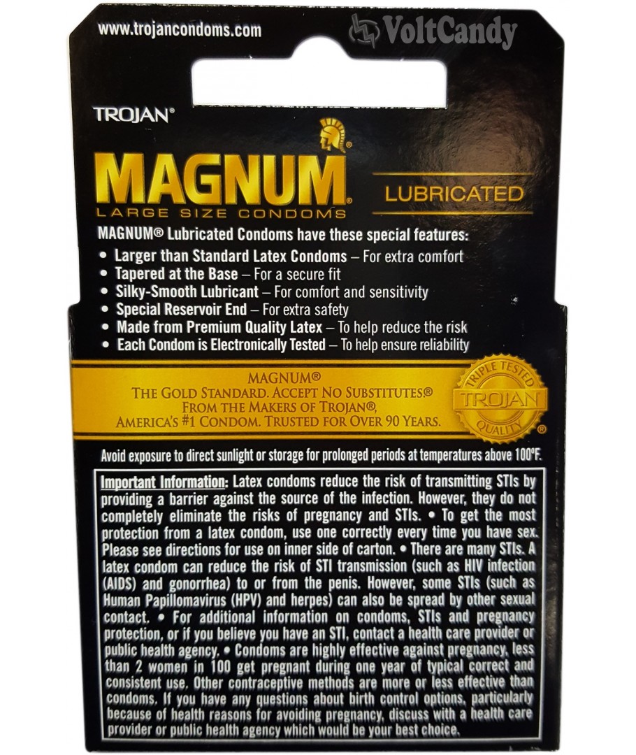 Trojan Condoms Magnum Premium Latex Lubricant 3-pk