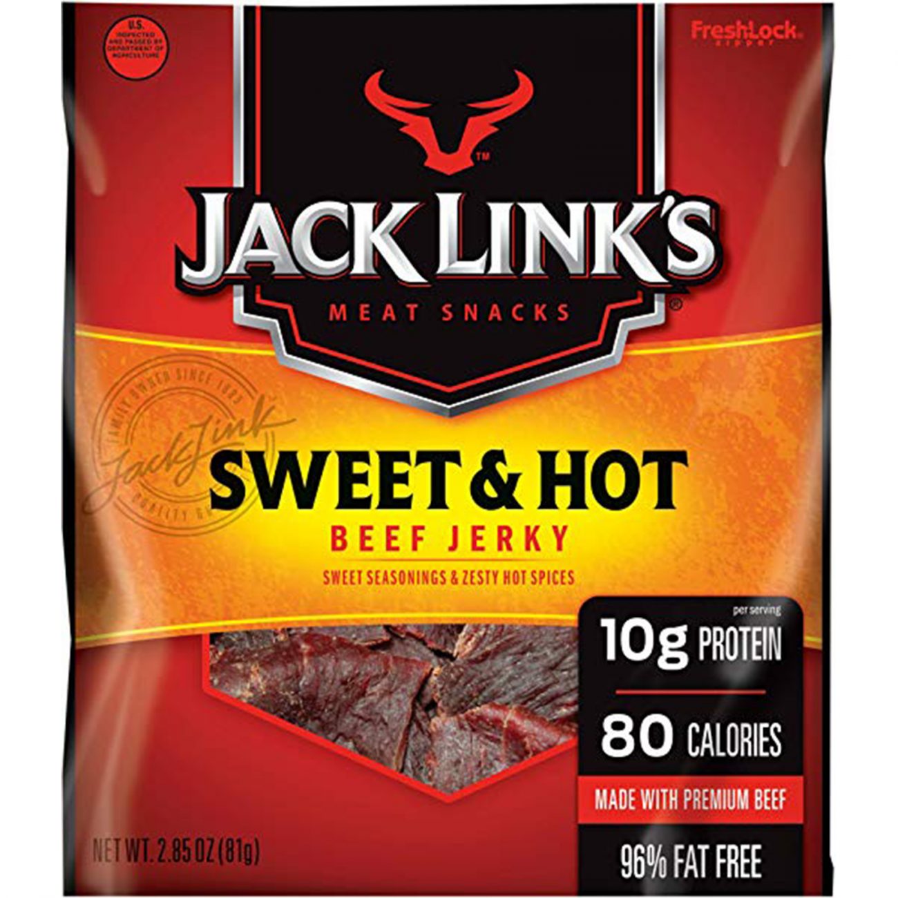 Jack Link's Beef Jerky, 3-Ounce Sweet & Hot - Image 1