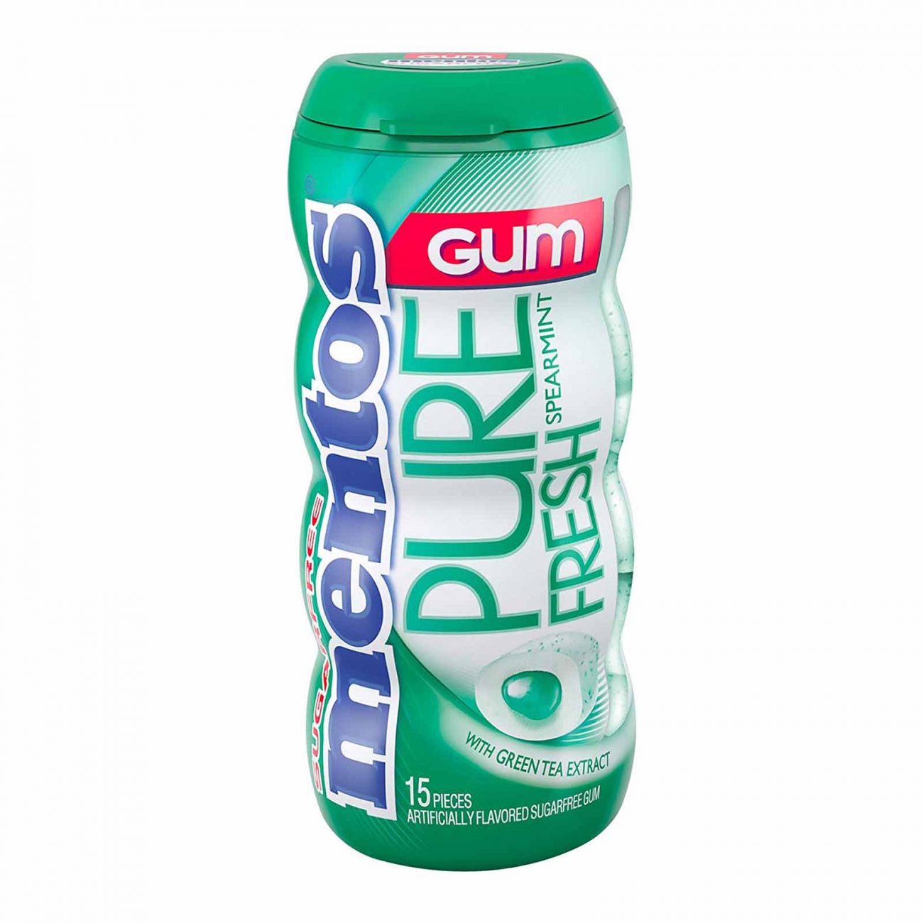 Mentos Gum Pocket Bottle, Spearmint, 15 Count 10/PK - Image 3