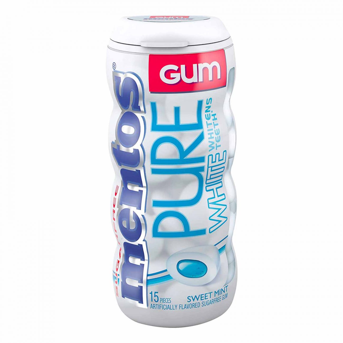Mentos Gum Pocket Bottle,White Sweet Mint, 15 Count - 10/PK - Image 2