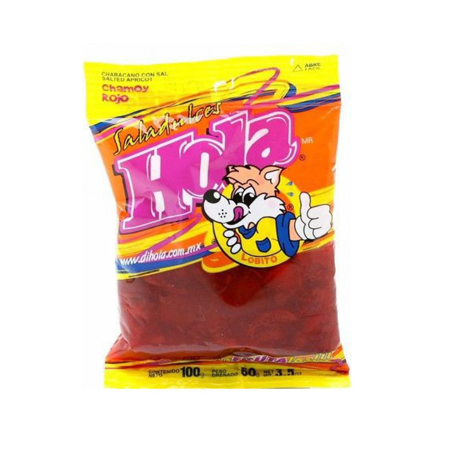 Saladulces Hola Lobito Chamoy Rojo, 12ct - Volt Candy