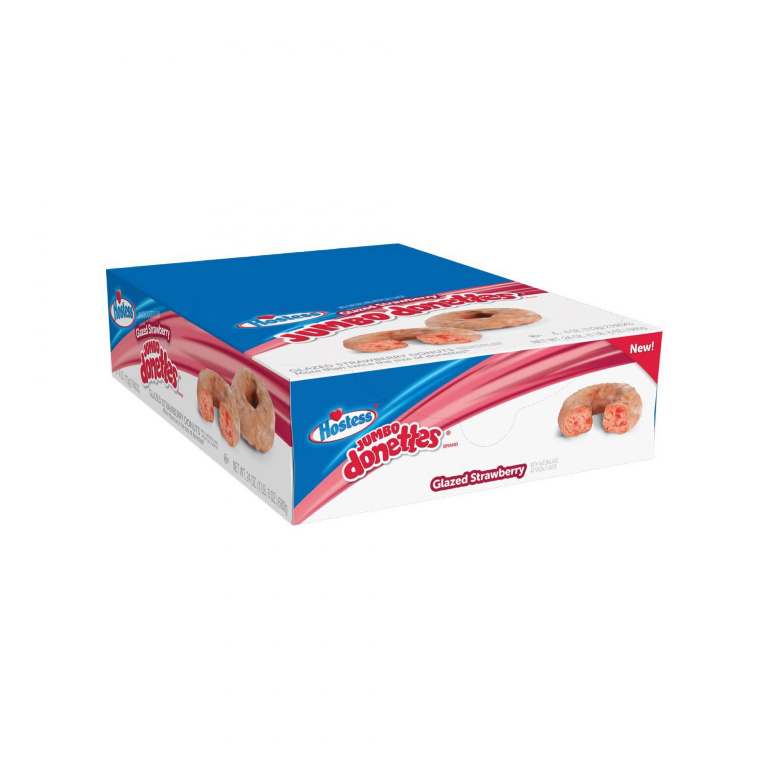 Hostess Glazed Strawberry Jumbo Donettes