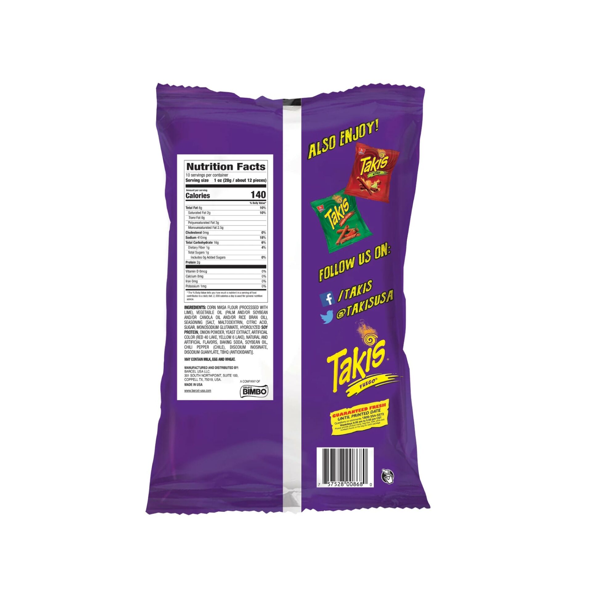 Takis Fuego Hot Chili Pepper & Lime, 9.9oz, 14ct - Volt Candy