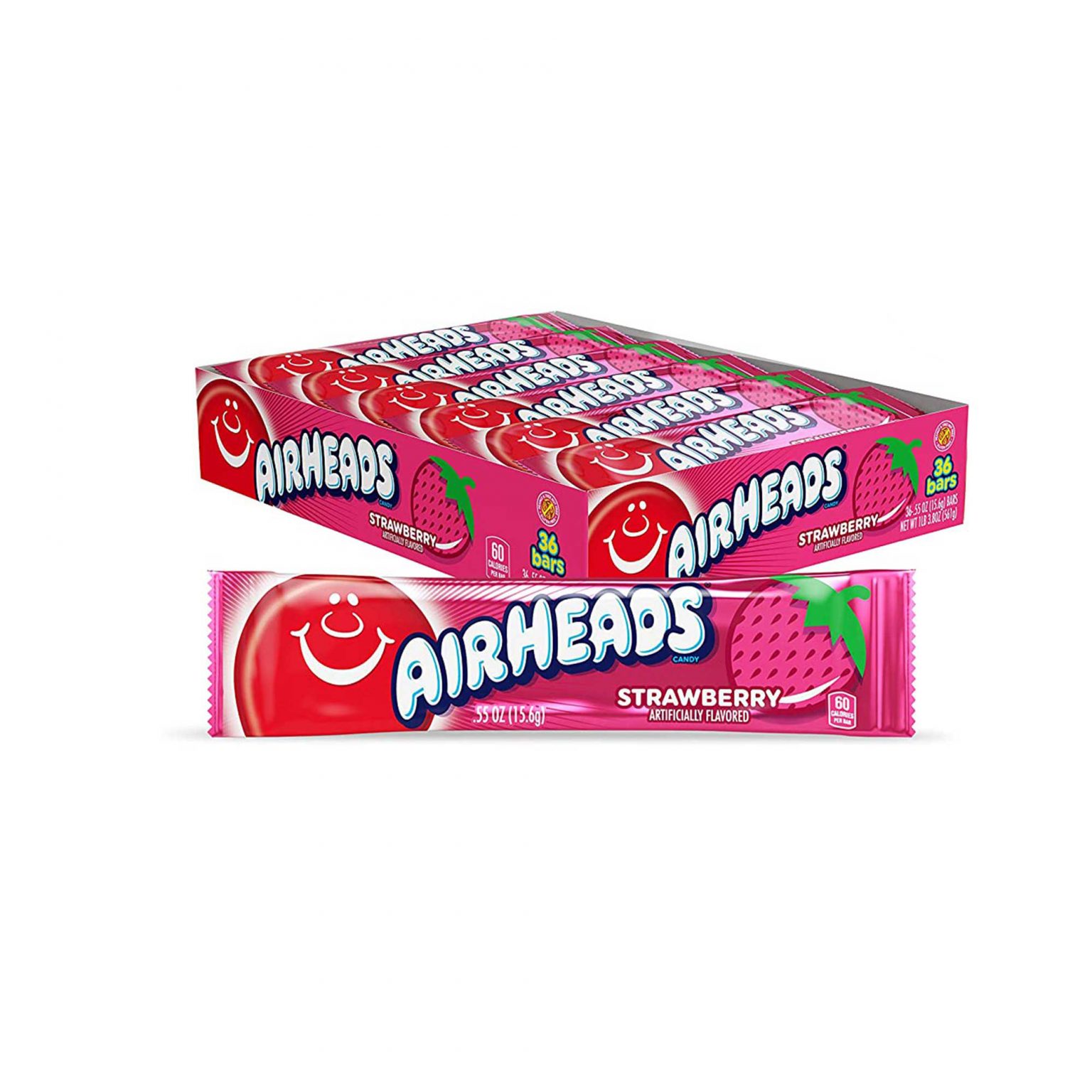 Airheads Candy, Strawberry, Individually Wrapped Bars ( 0.55 Ounce, 36 Count ) - Image 1