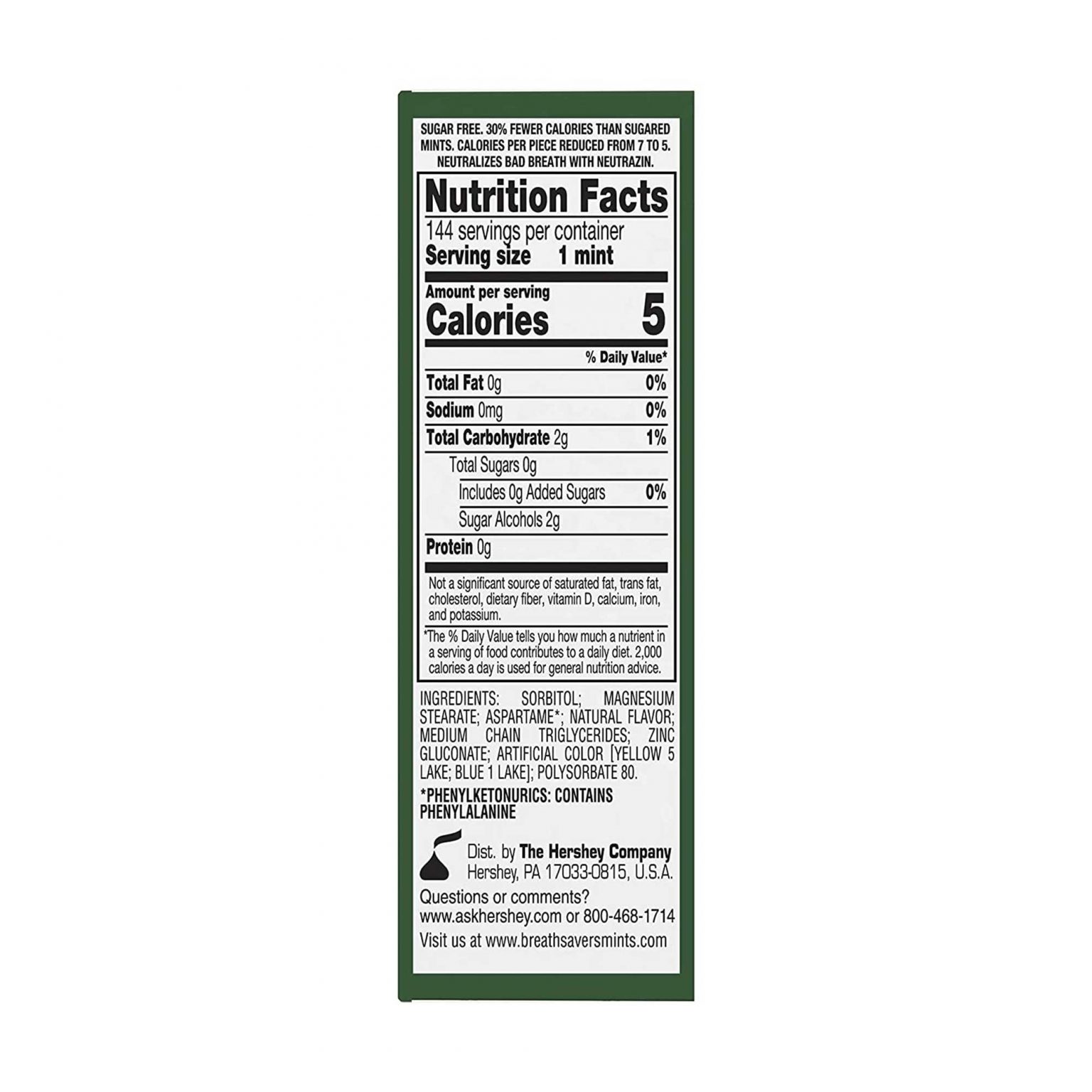 Breath Savers Spearmint Naturally Flavored, Sugar Free Mints ( 0.75 Ounce, 24 Count ) - Image 3