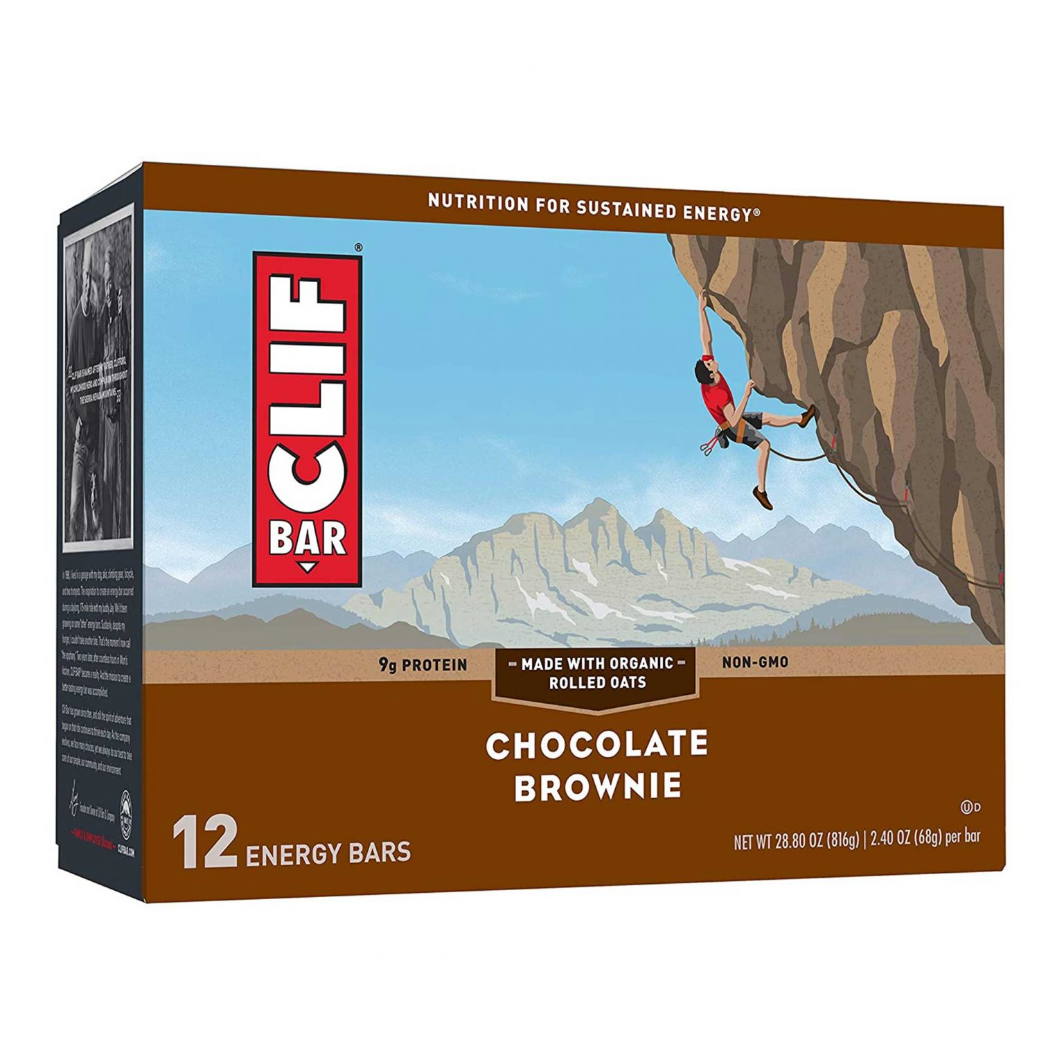 Clif Bar, Chocolate Brownie, Energy Bars  (2.4 Ounce, 12 Count) - Image 2