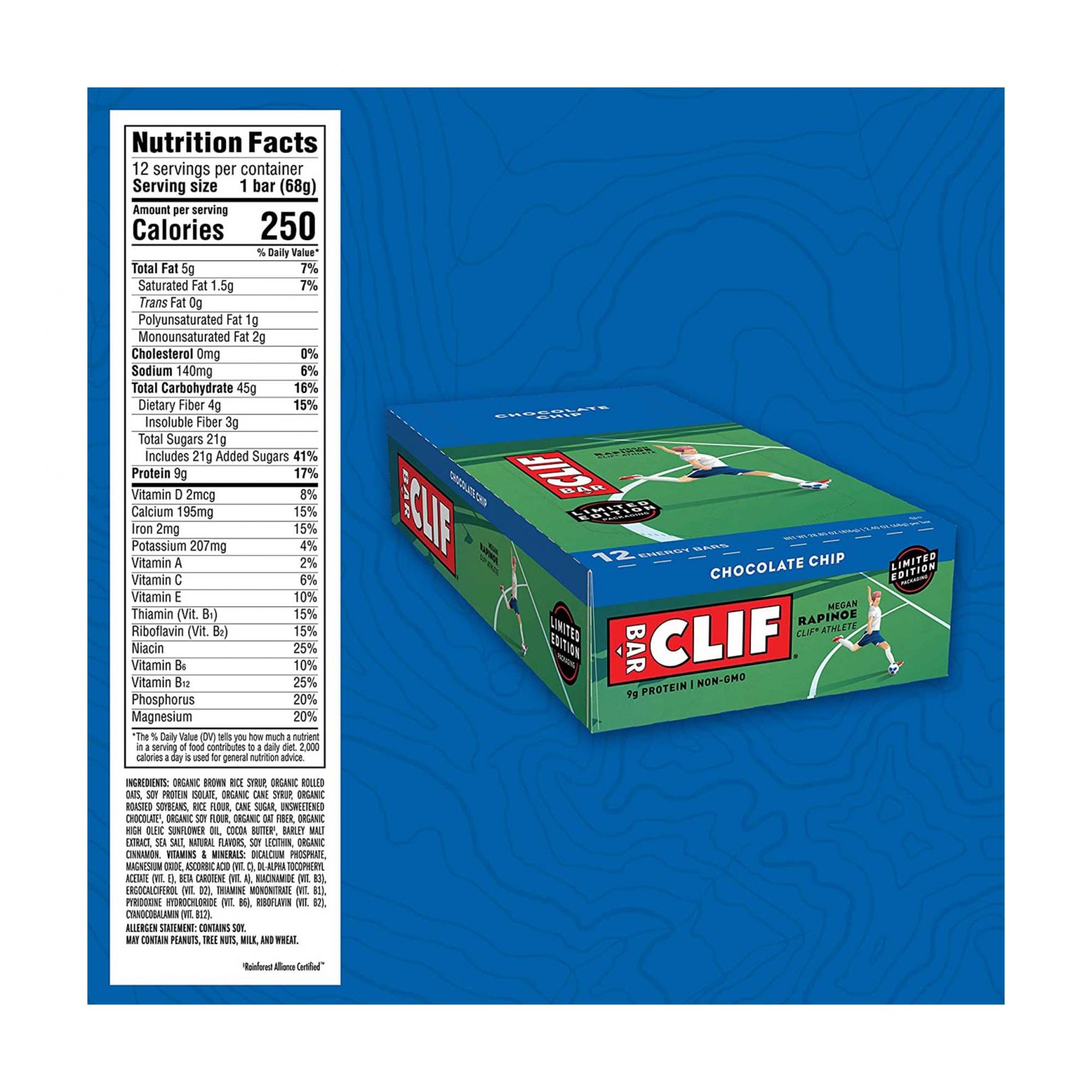 Clif Bar ,Chocolate Chip,Energy Bars  (2.4 Ounce, 12 Count) - Image 2