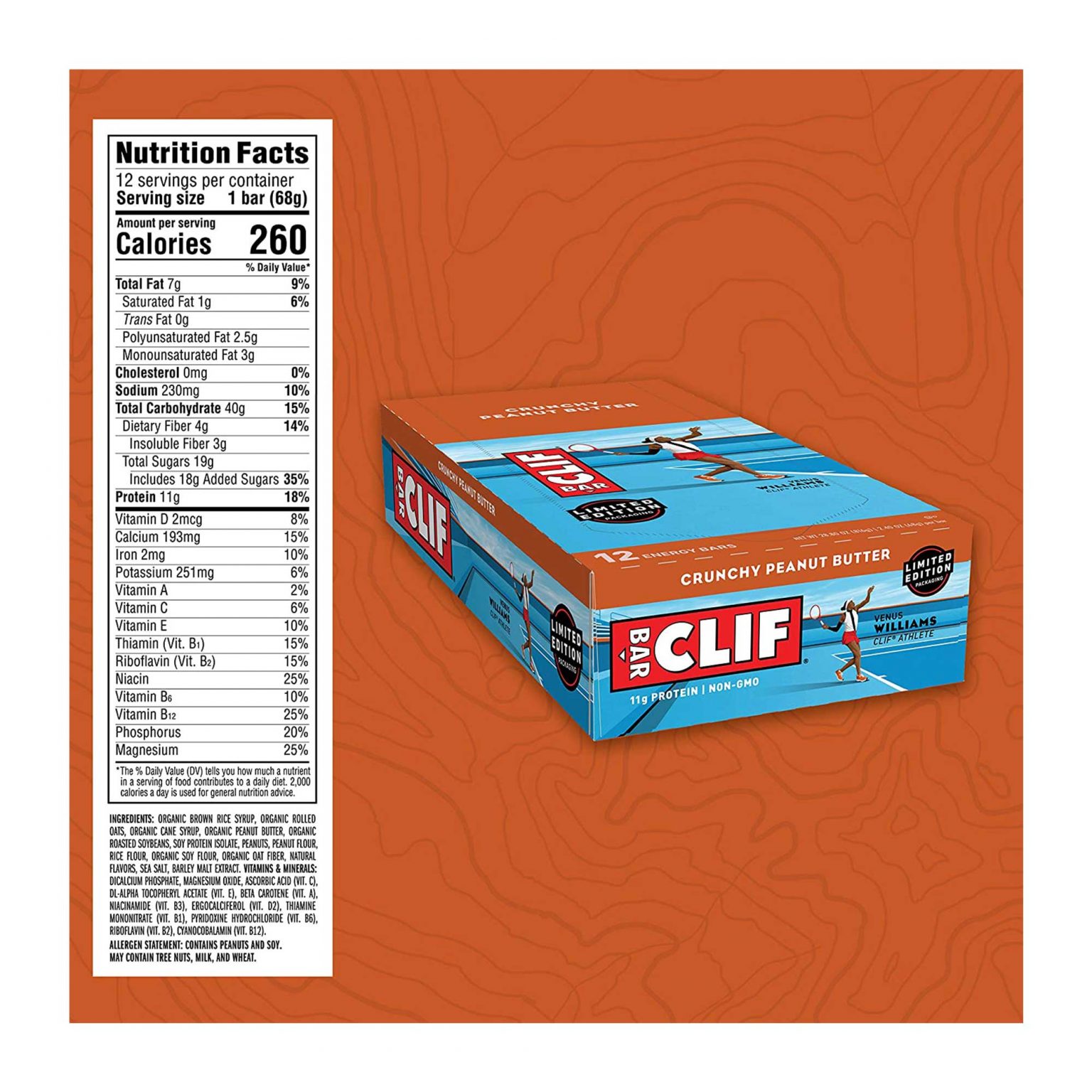 Clif Bar, Crunchy Peanut Butter, Energy Bars  (2.4 Ounce, 12 Count) - Image 2
