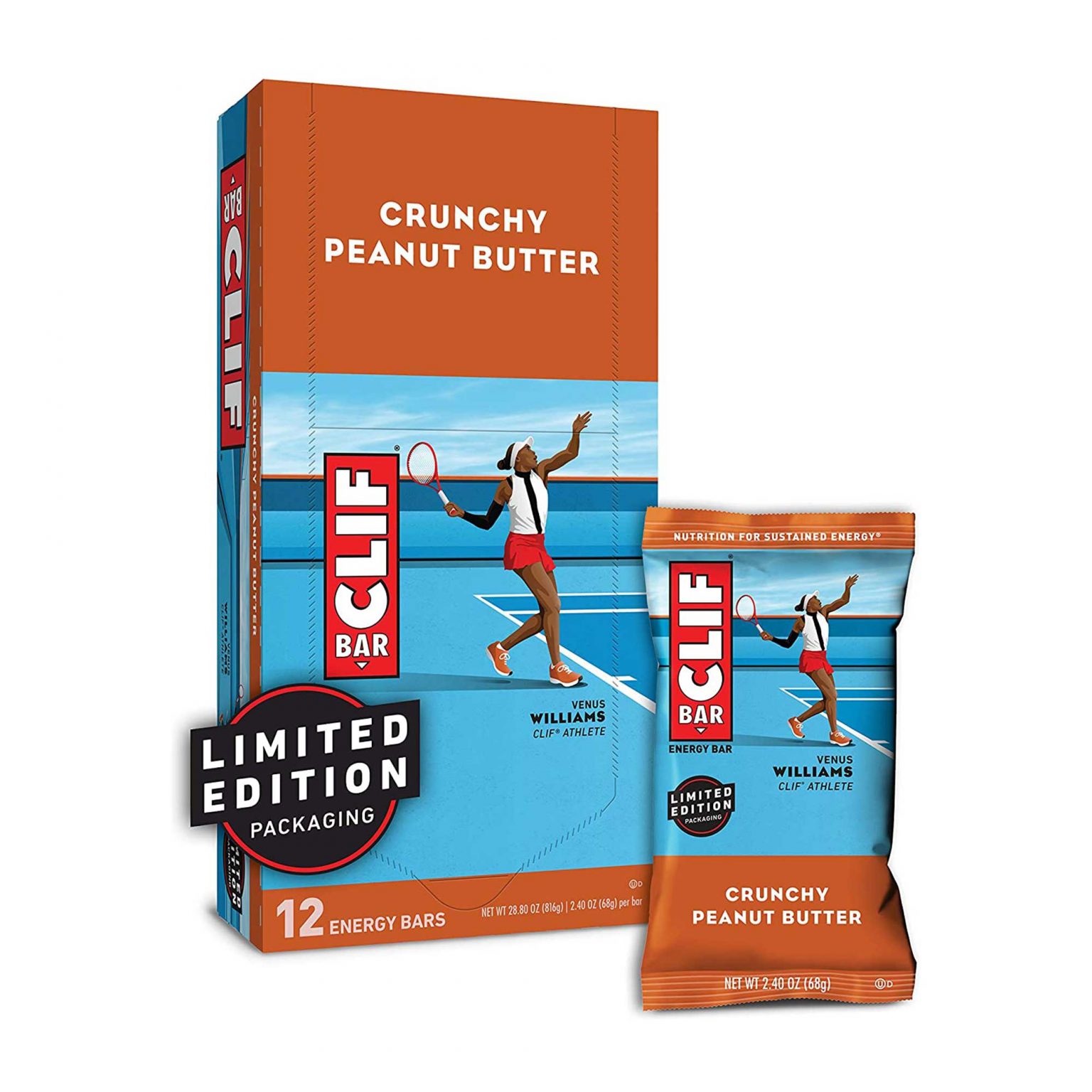 Clif Bar, Crunchy Peanut Butter, Energy Bars  (2.4 Ounce, 12 Count) - Image 1