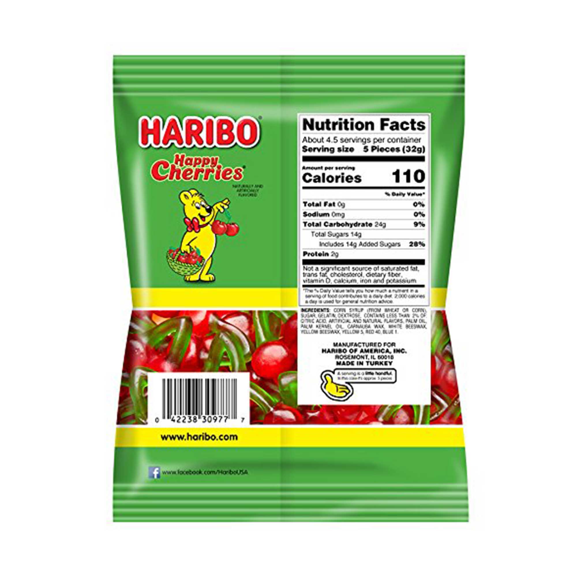 Haribo Happy Cherries Gummi Candy 5oz Bag - 12ct