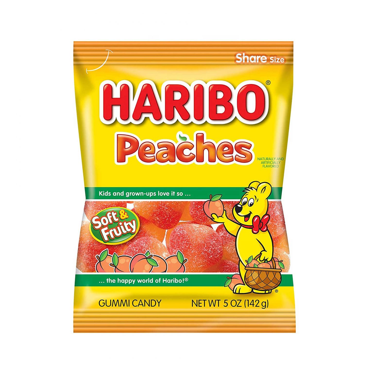 Haribo, Peaches, Gummy Candy (5 Ounce, 12 Count) - Image 1