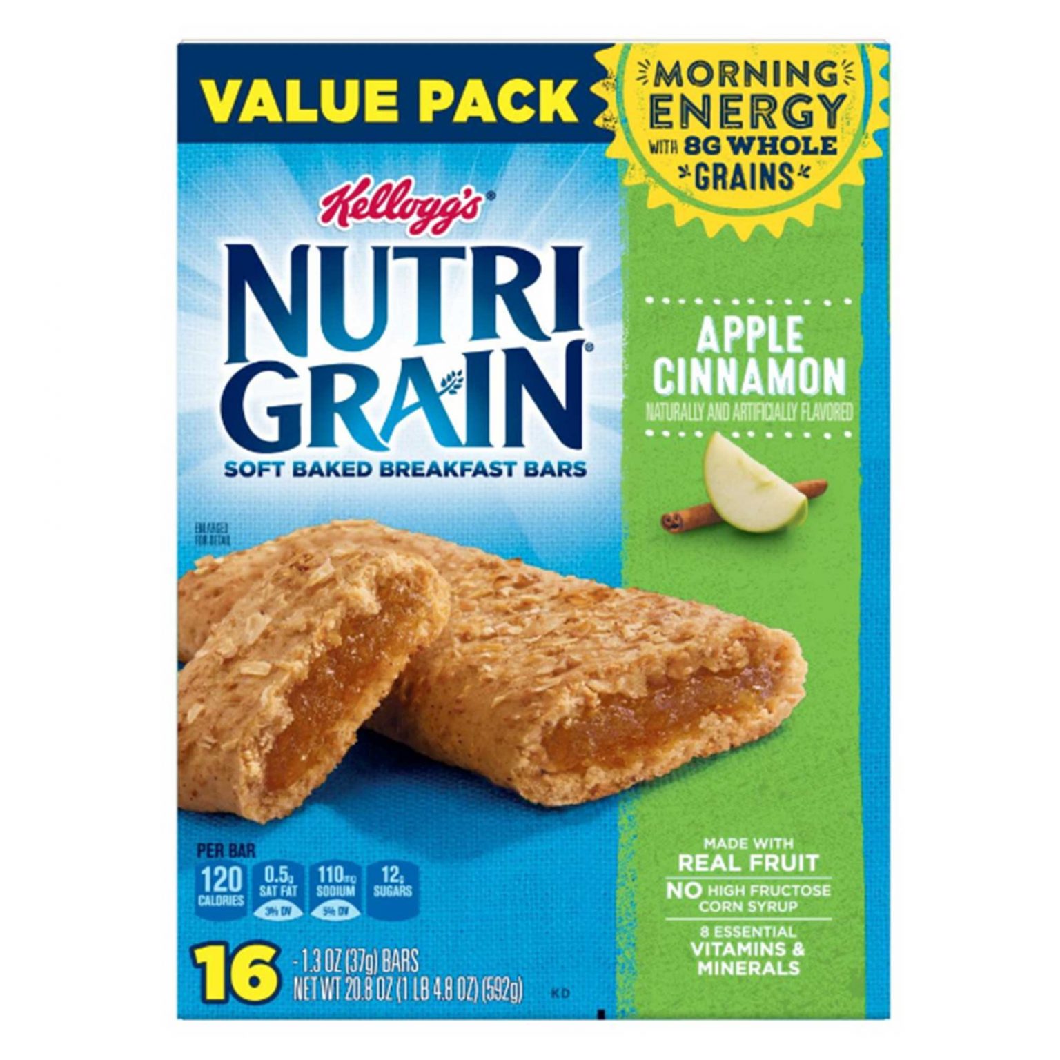 Kellogg's Nutri-Grain, Apple Cinnamon, Snack Bars (1.3 Ounce, 16 Count) - Image 2