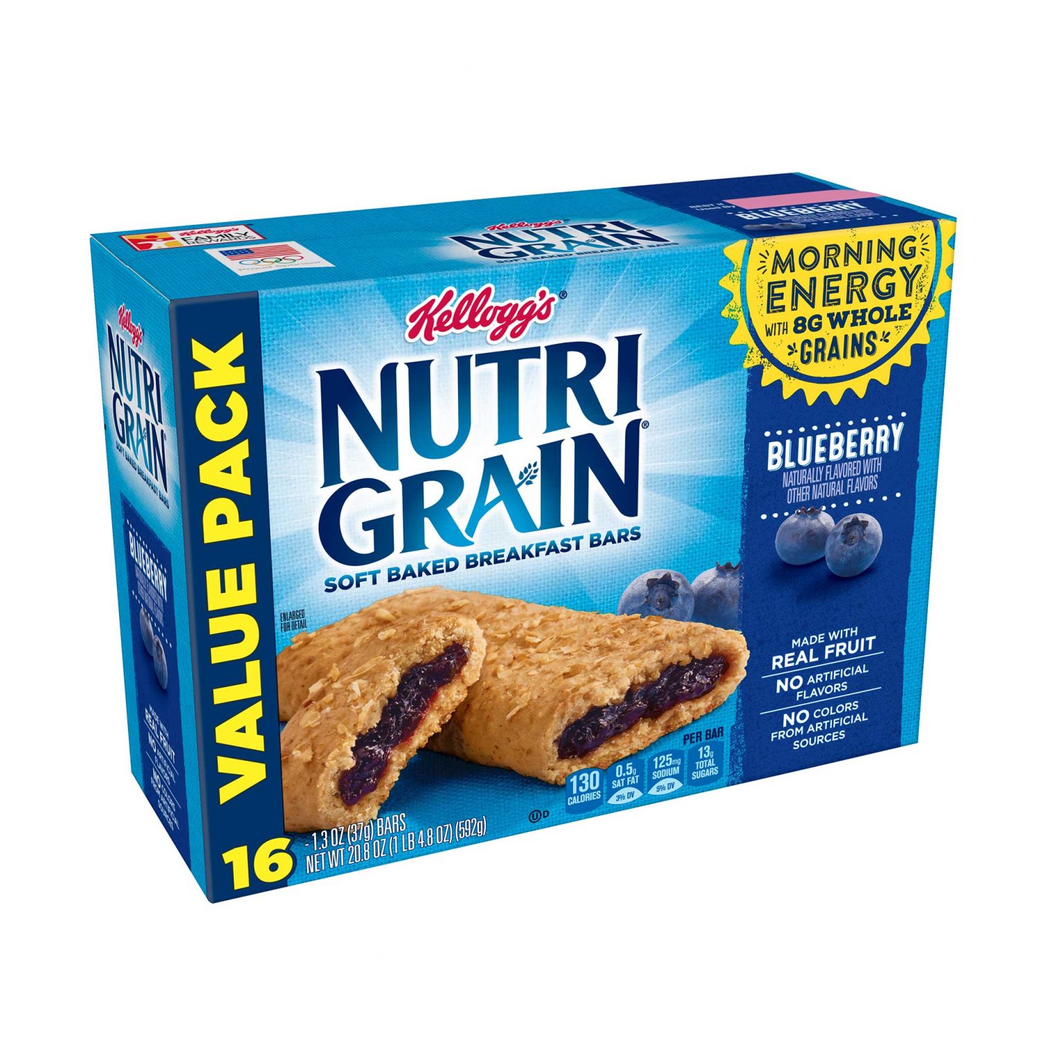Kellogg's Nutri-Grain, Blueberry , Snack Bars (1.3 Ounce, 16 Count) - Image 2