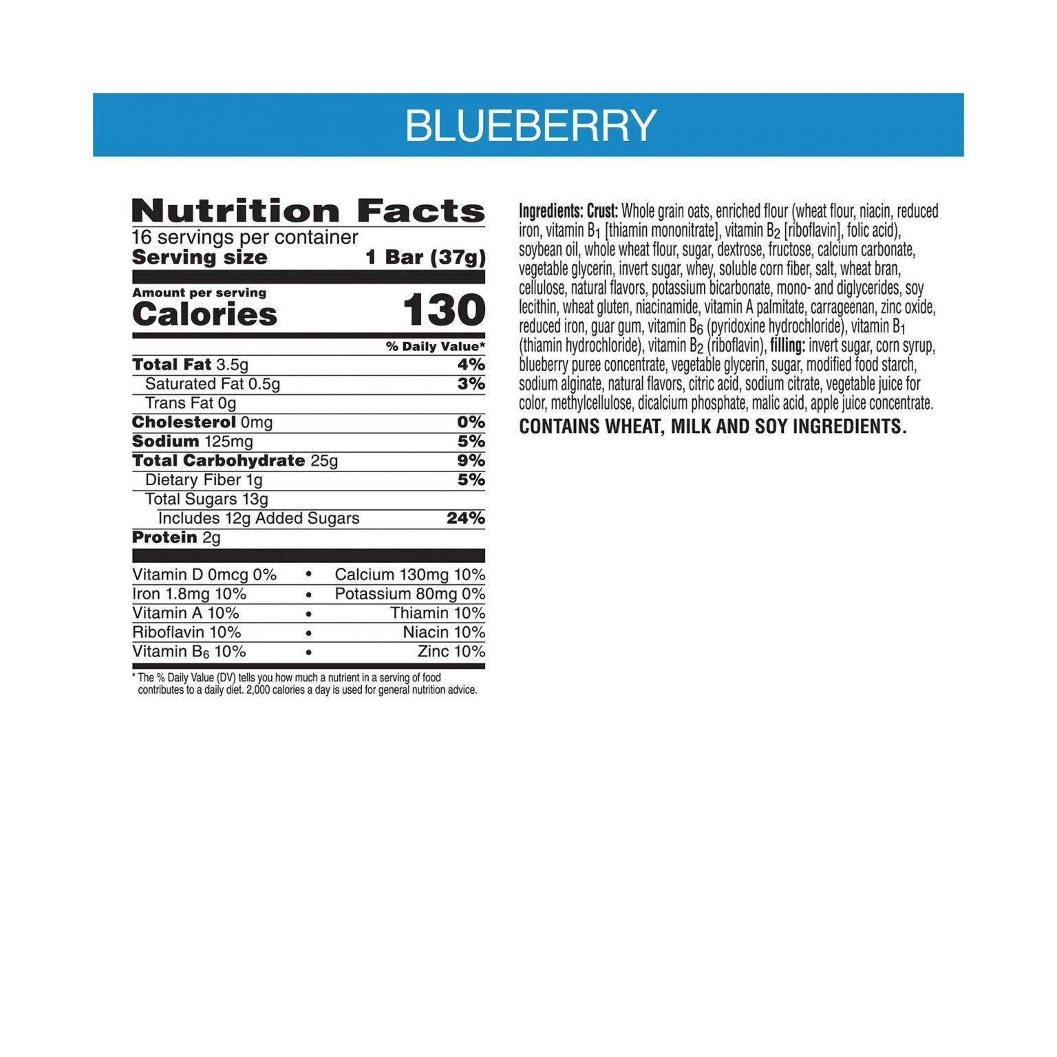 Kellogg's Nutri-Grain, Blueberry , Snack Bars (1.3 Ounce, 16 Count) - Image 3