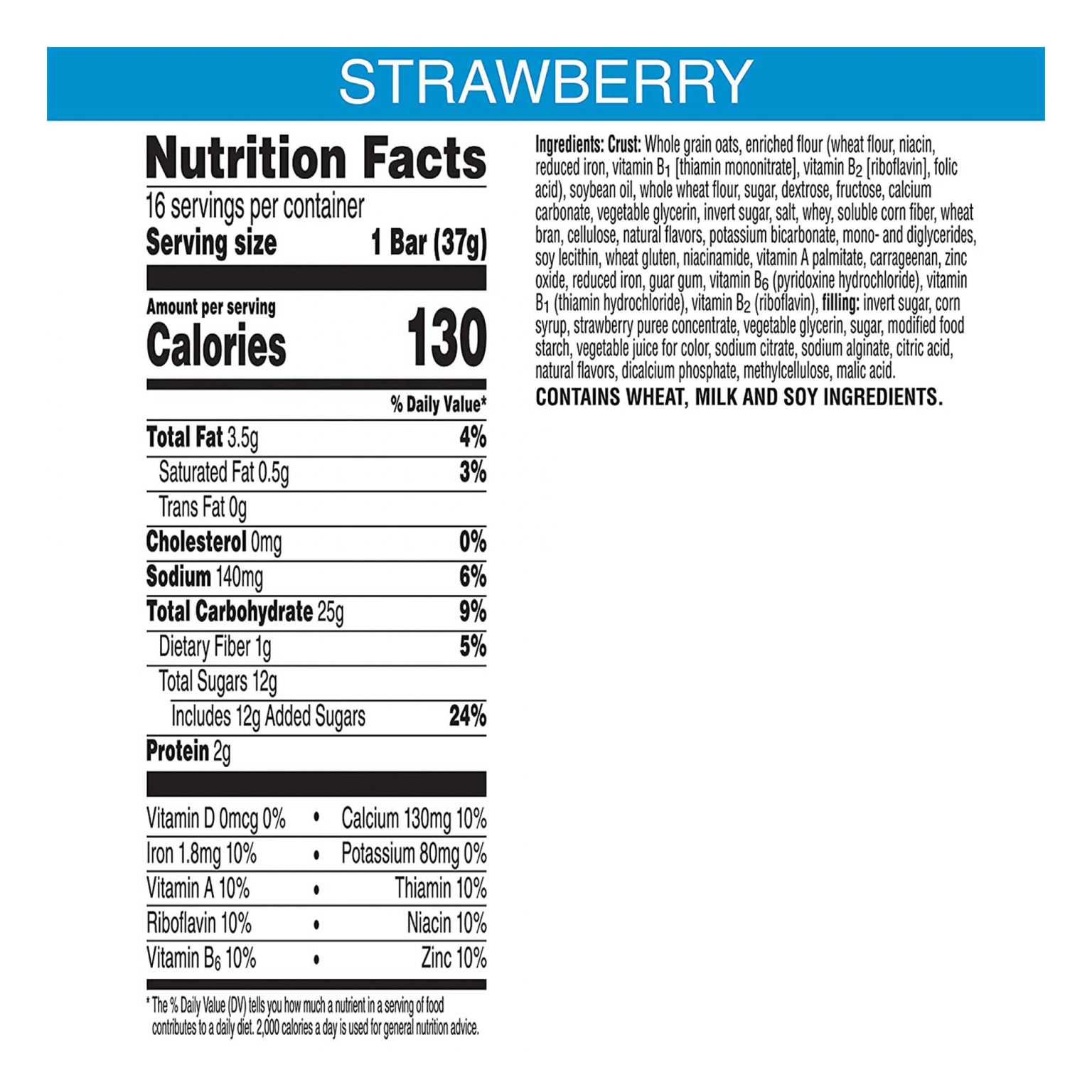 Kellogg's Nutri-Grain, Strawberry, Snack Bars (1.3 Ounce, 16 Count) - Image 3