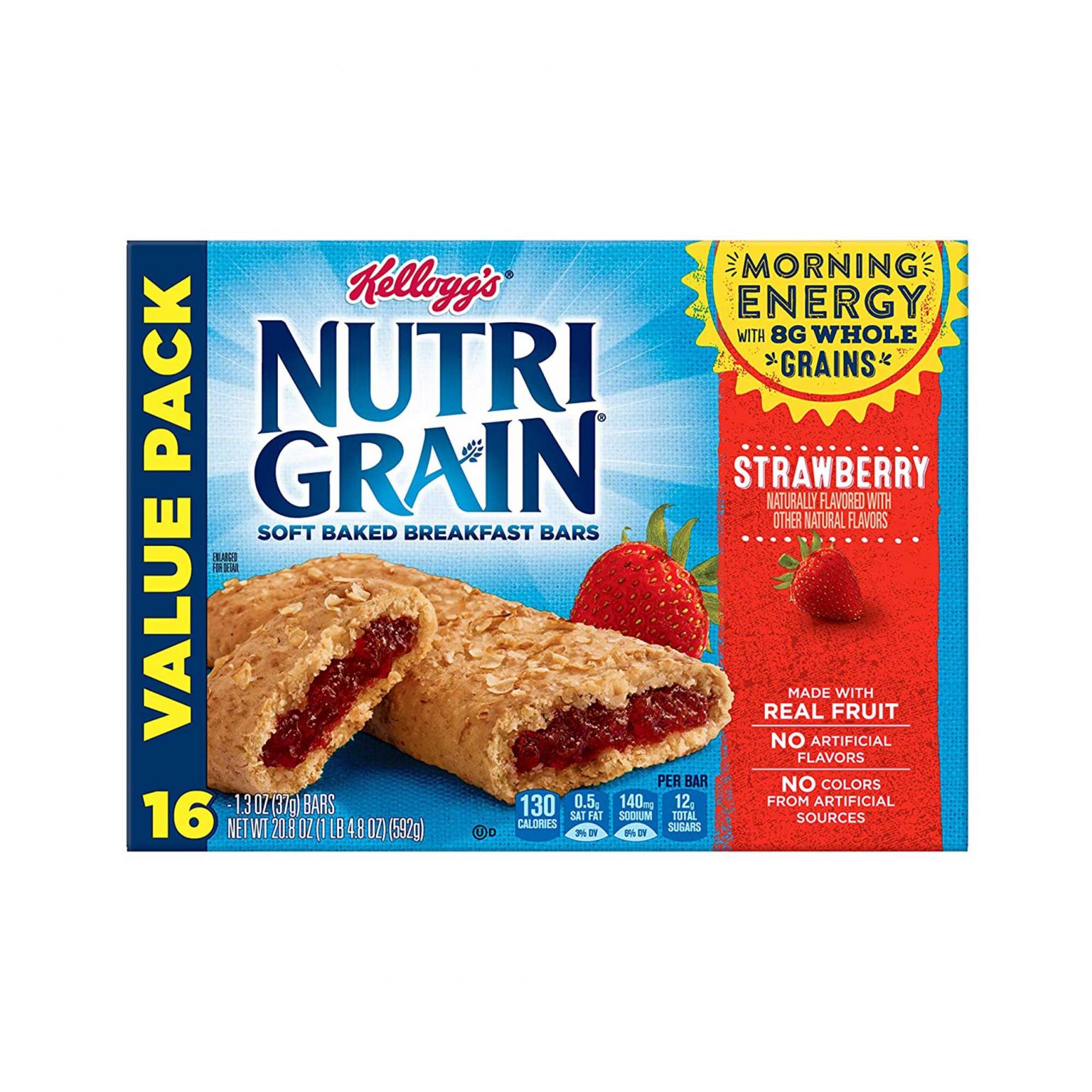 Kellogg's Nutri-Grain, Strawberry, Snack Bars (1.3 Ounce, 16 Count) - Image 2