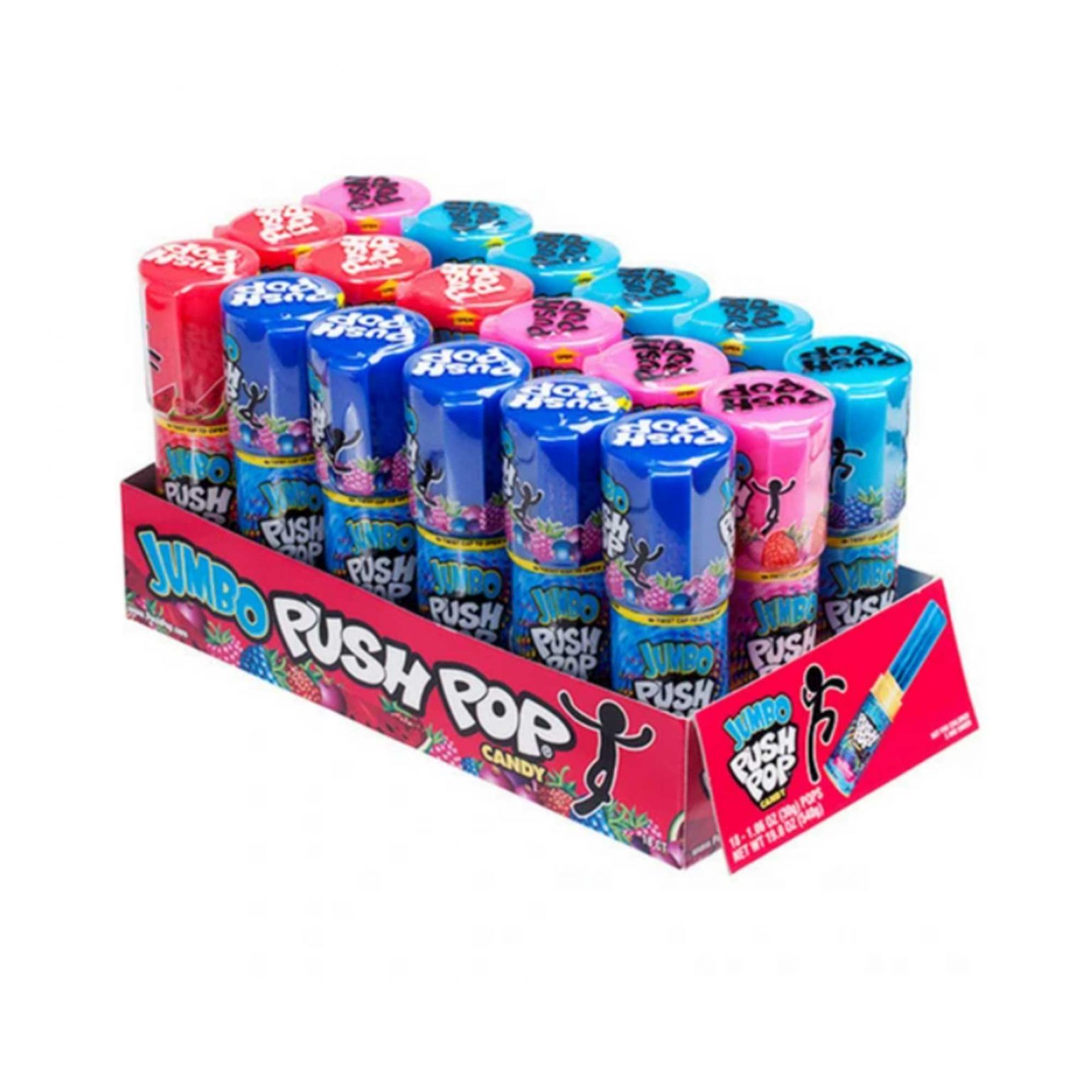 Push Pop Candy Jumbo, Assorted Flavor, Variety Pack ( 1.06 Ounce, 18 Count ) - Image 1