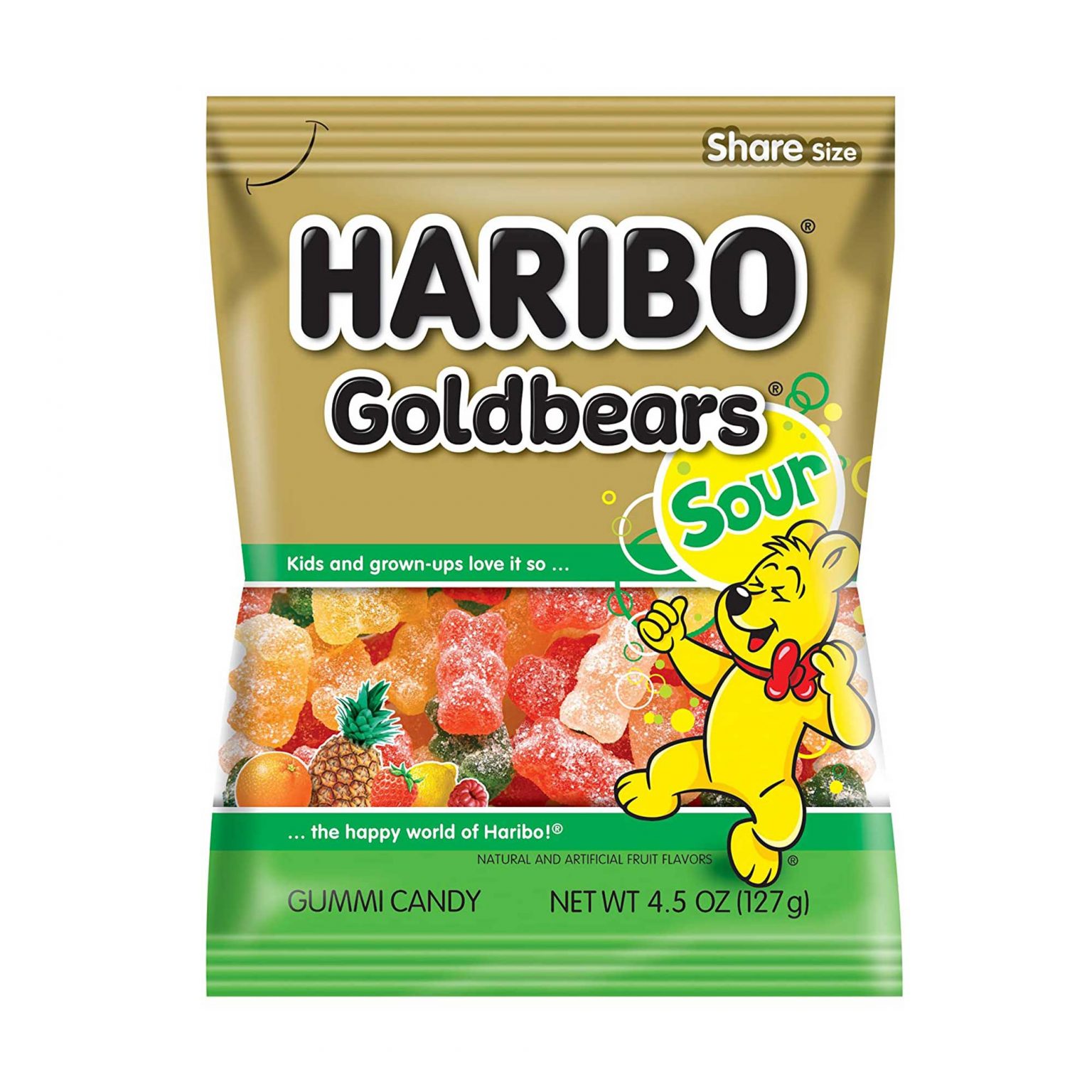 Haribo, Goldbears Sour, Gummy Candy (4.5 Ounce, 12 Count) - Volt Candy