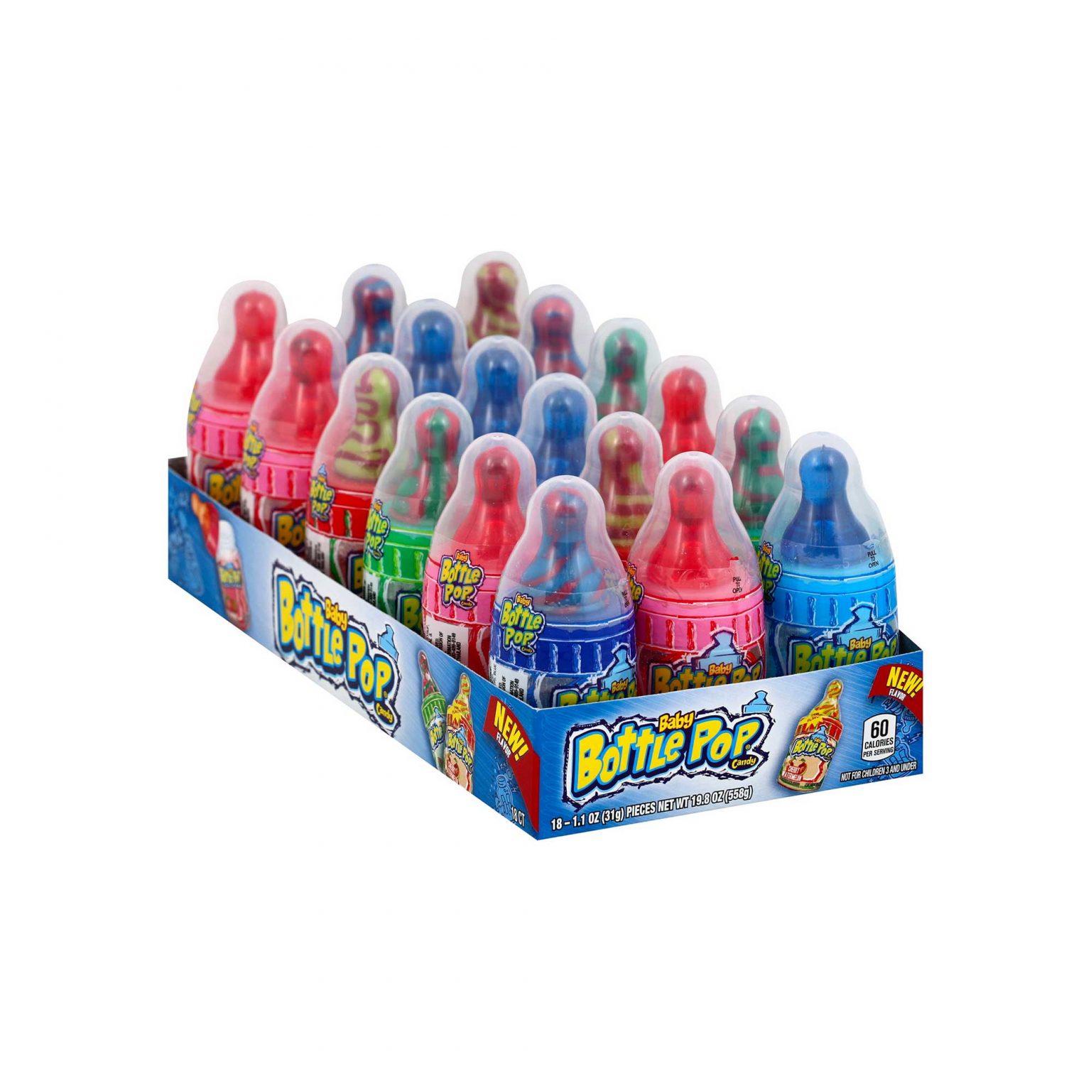 Baby Bottle Pop Candy Lollipops with Powdered ( 1.1 Ounce, 18 Count ) - Image 1