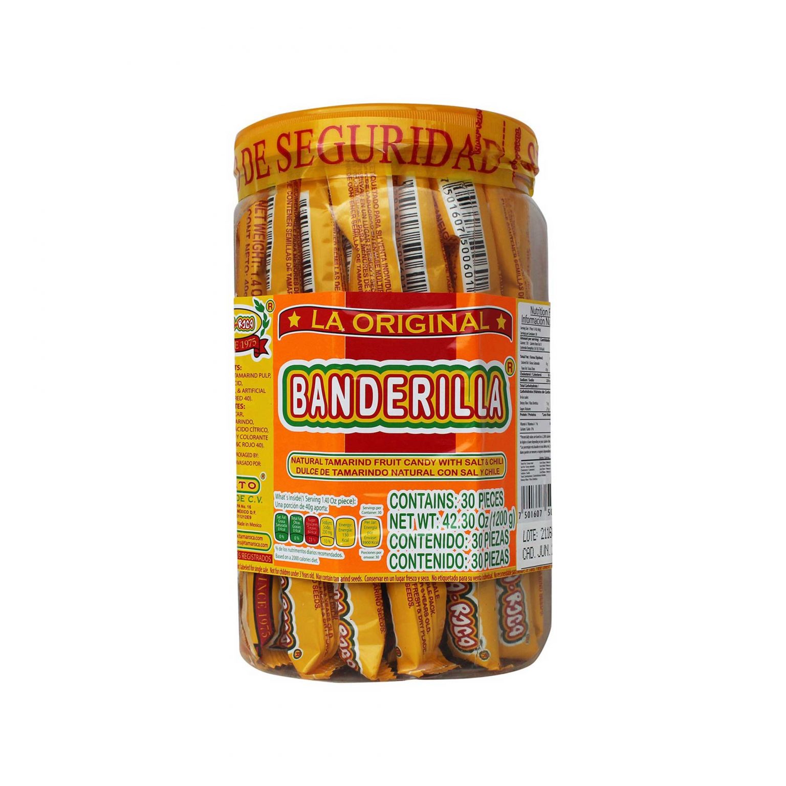 Banderilla Tama-Roca Tamarindo Mexican Candy Sticks 30 Pieces - Image 1