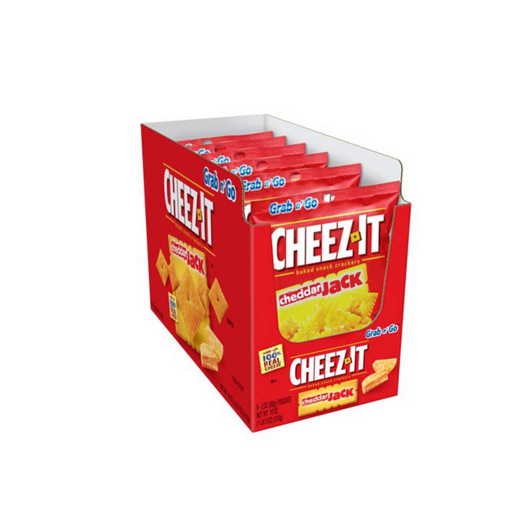 Cheez It Cheddar Jack Baked Snack Crackers 3 Ounce 6 Count Volt Candy 