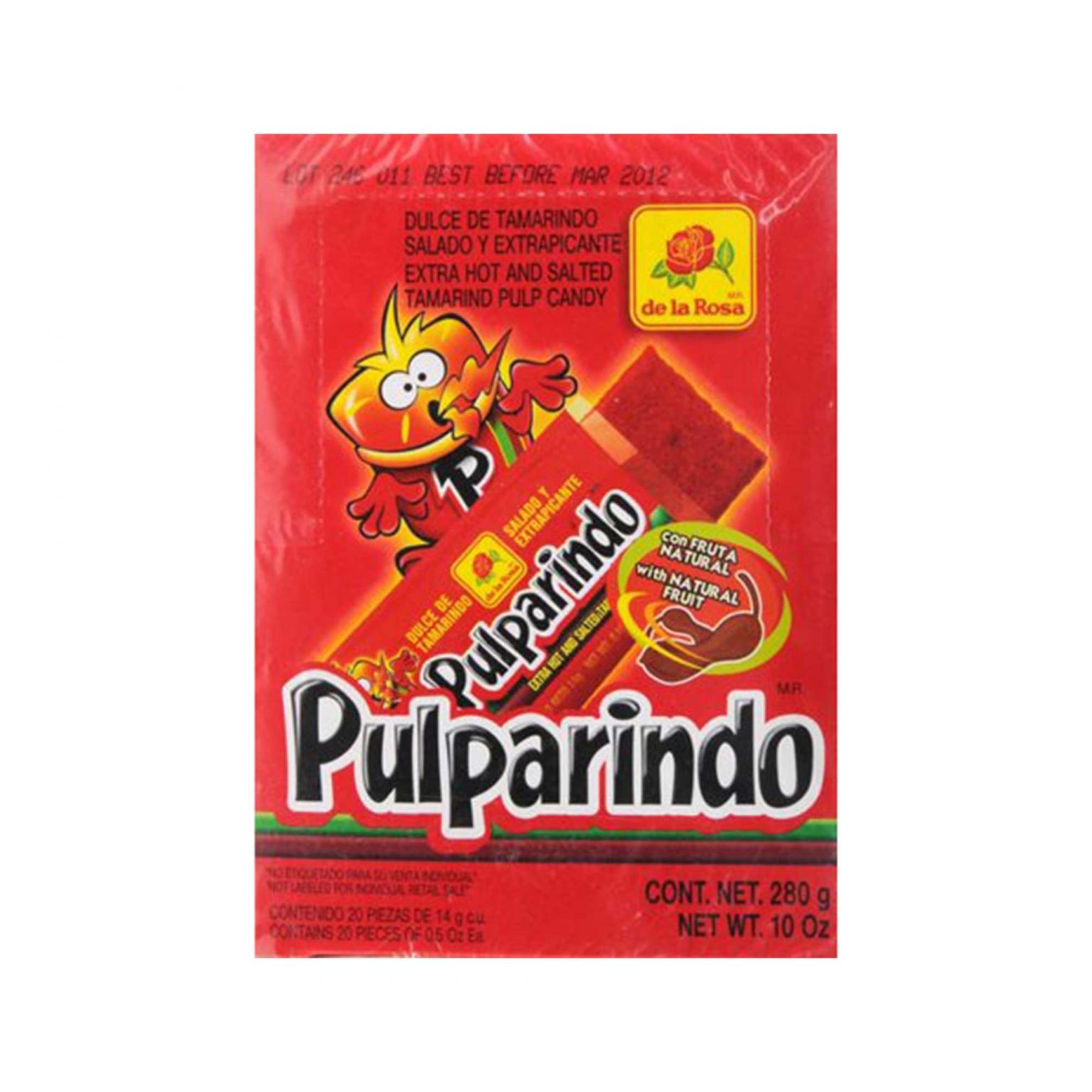 Pulparindo Extra Hot Tamarind Candy ( 0.49 Ounce, 20 Count ) - Image 3