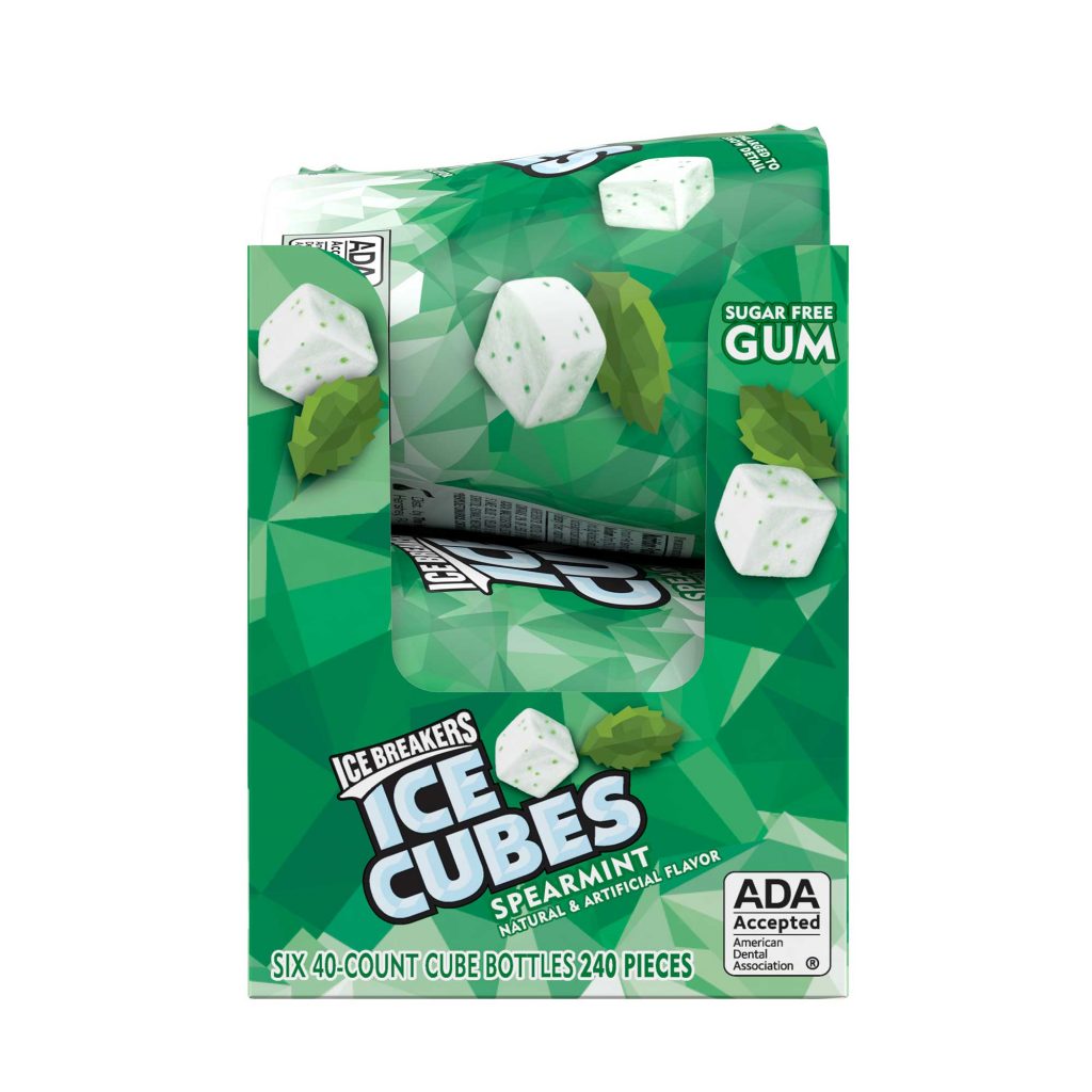 Ice Breakers Ice Cubes Spearmint Sugar Free Gum ( 40 Count, Pack of 6