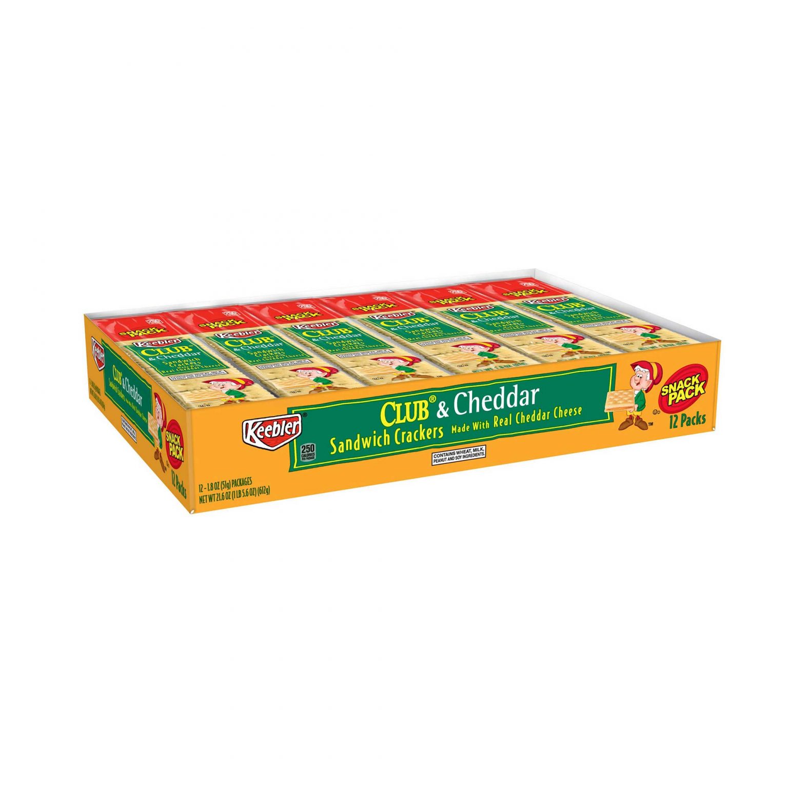 Keebler Club & Cheddar Cheese Sandwich Cracker Snack ( 1.8 Ounce, 12 Count ) - Image 1