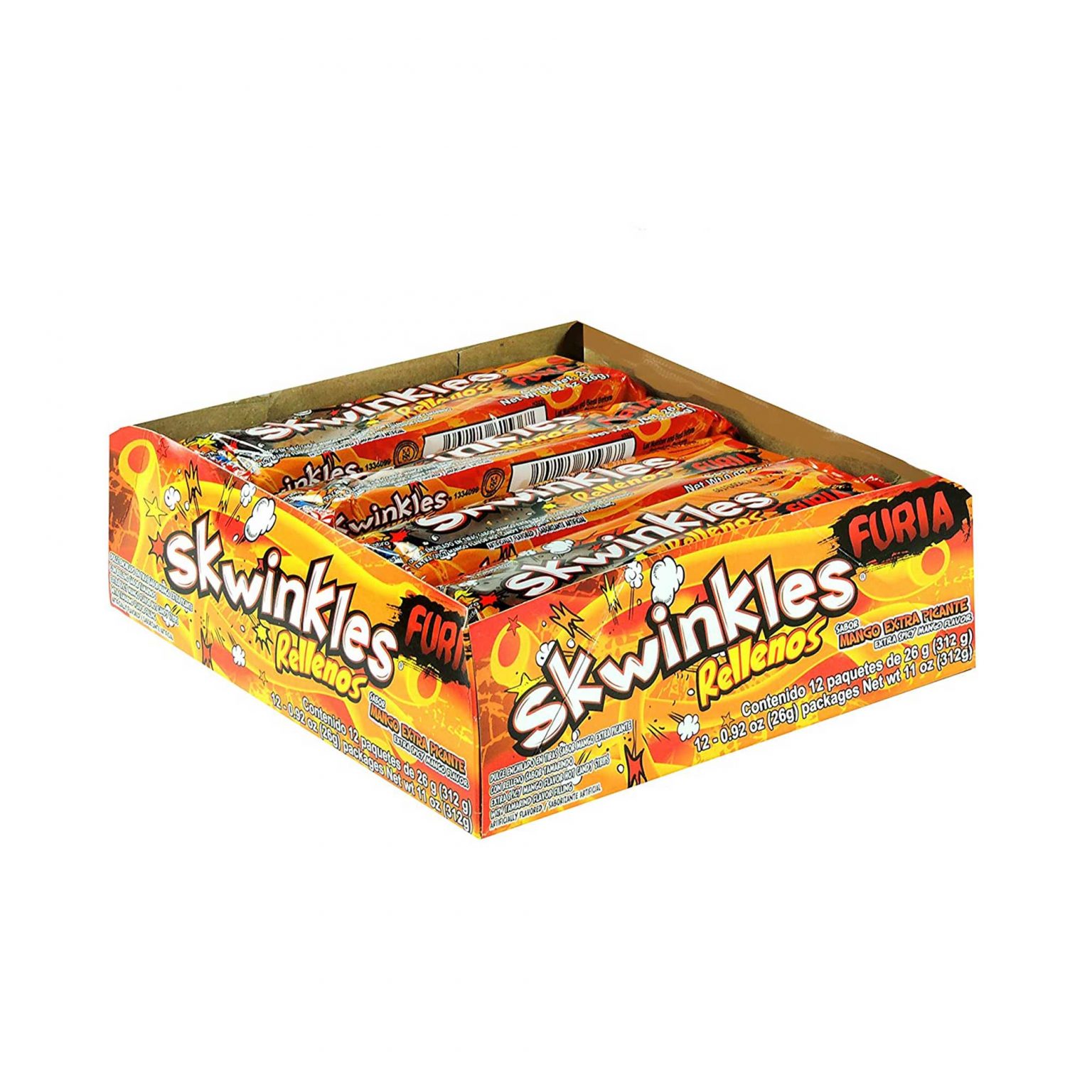 Lucas Skwinkles Rellenos Furia Mango Extra Picante ( 0.92 Ounce, 12 Count ) - Image 1