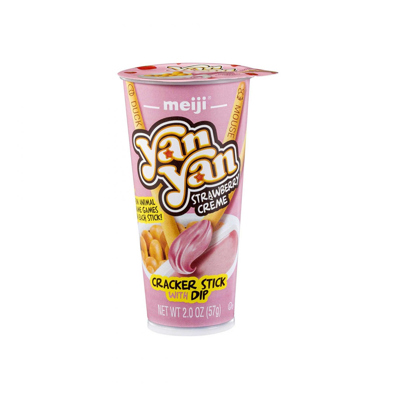Meiji Yan Yan Cracker Sticks with dip - Strawberry Cream ( 2 Ounce, 10 Count ) - Image 2