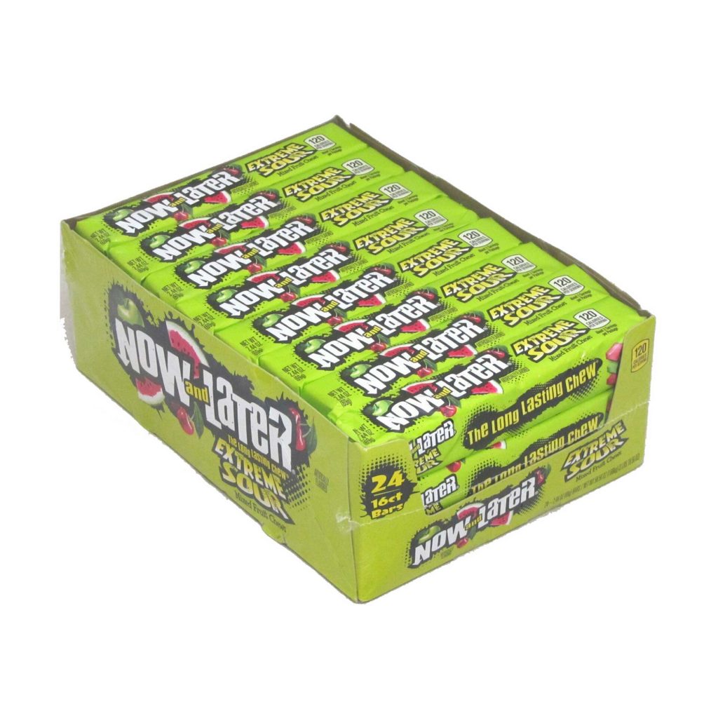 Now & Later Extreme Sour Apple, Cherry, Watermelon Chewy Candy ( 2.44 