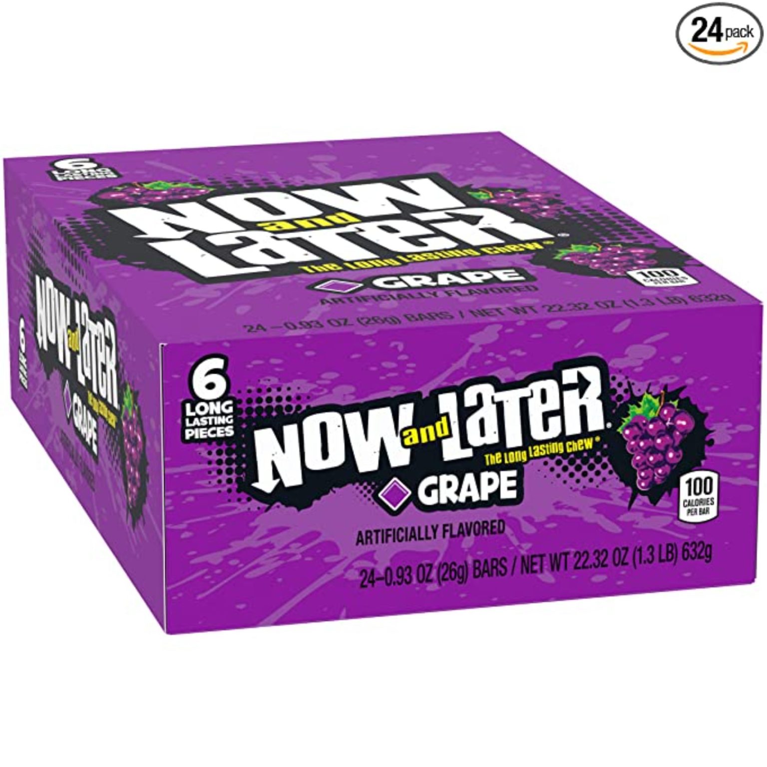 Now & Later Grape Candy ( 0.93 Ounce, Pack of 24 ) - Image 1