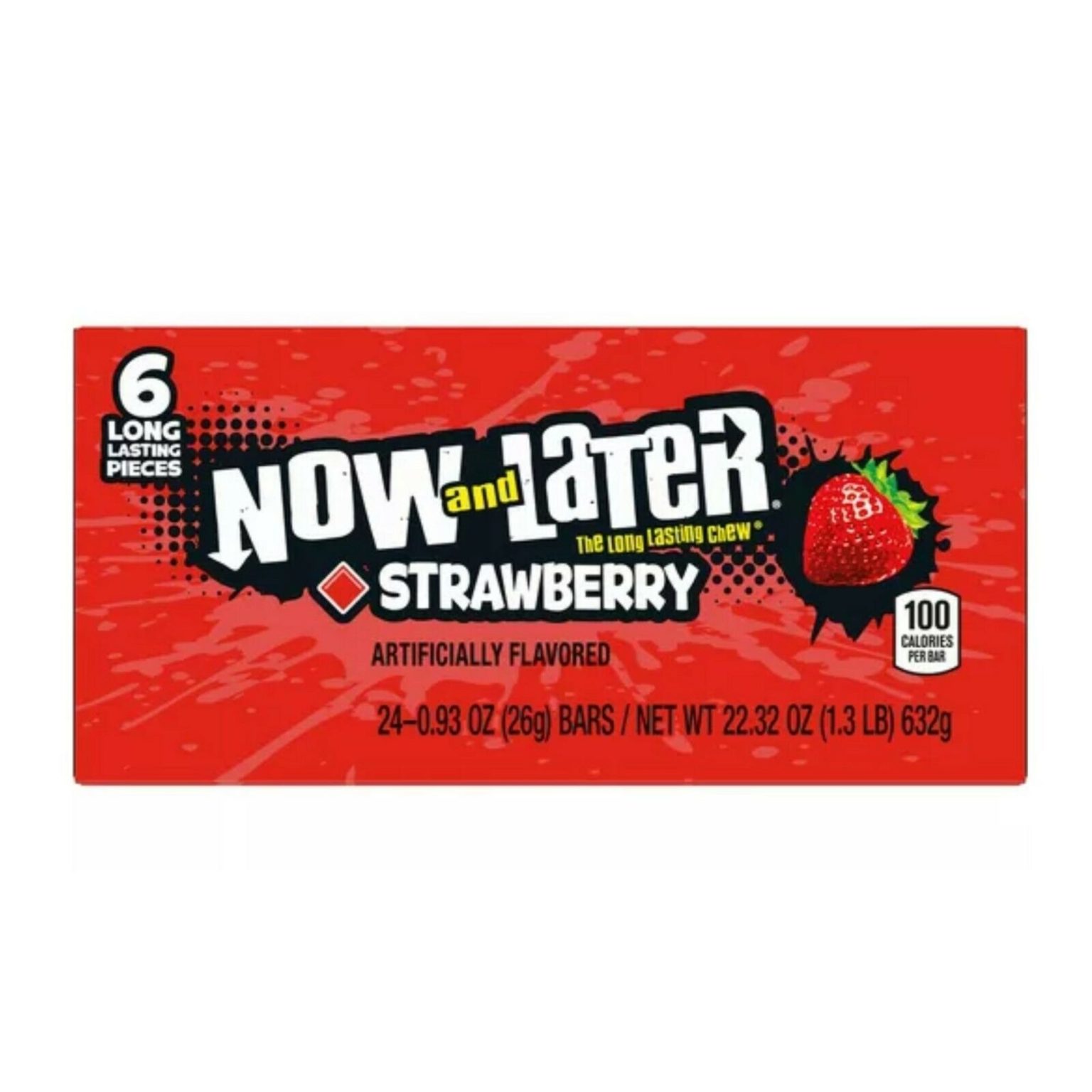 Now & Later Strawberry Candy ( 0.93 Ounce, Pack of 24 ) - Image 1