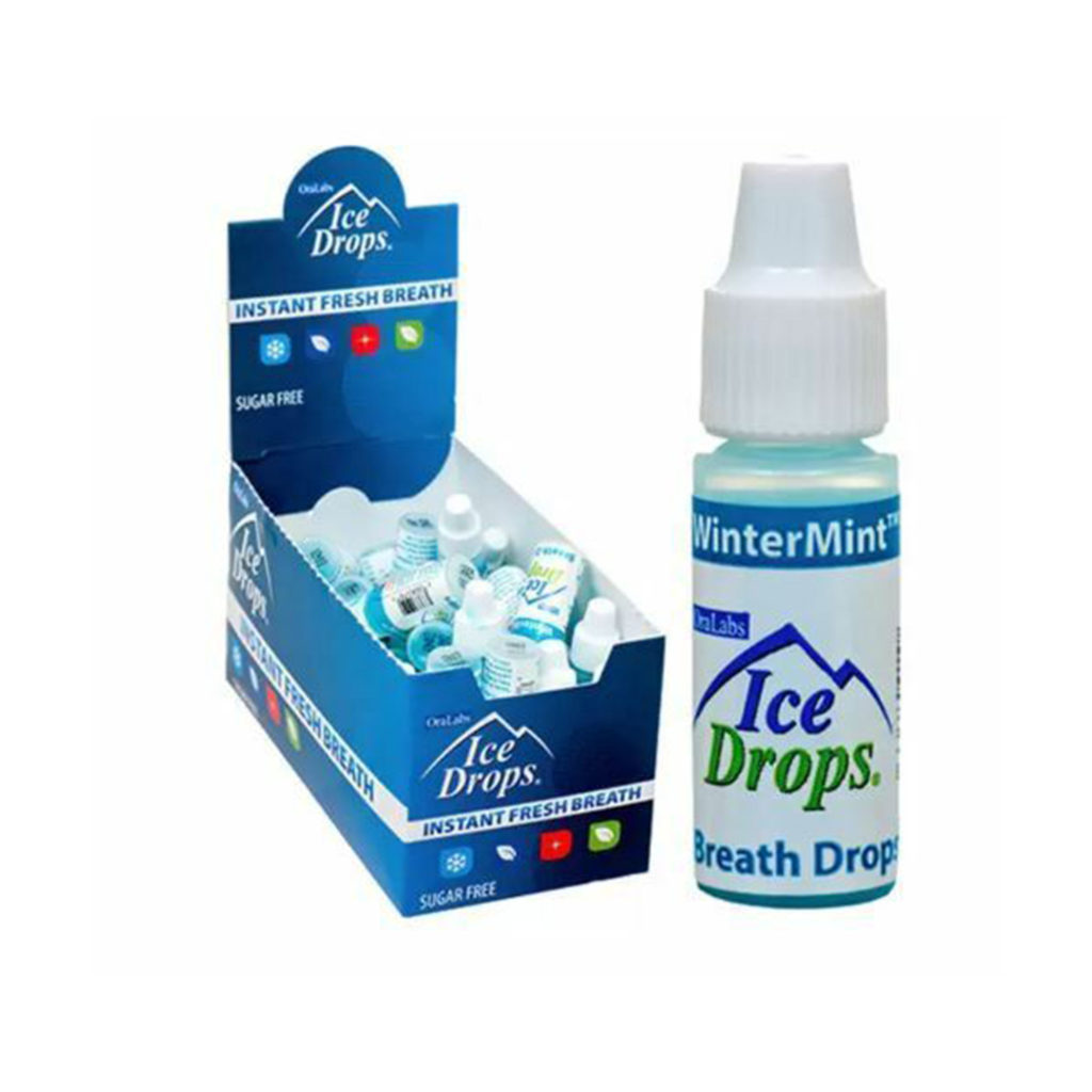 Ice Drops Wintermint Liquid Breath Fresheners [50 Bottles 3.2ml Each