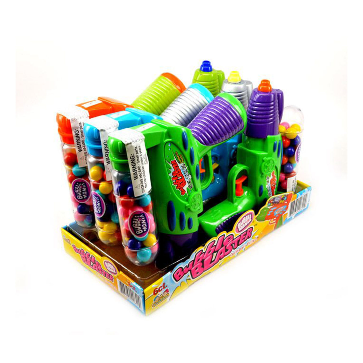 Kids mania Bubble Blaster Gumball Filled Squirt Gun, 6 ct - Image 1