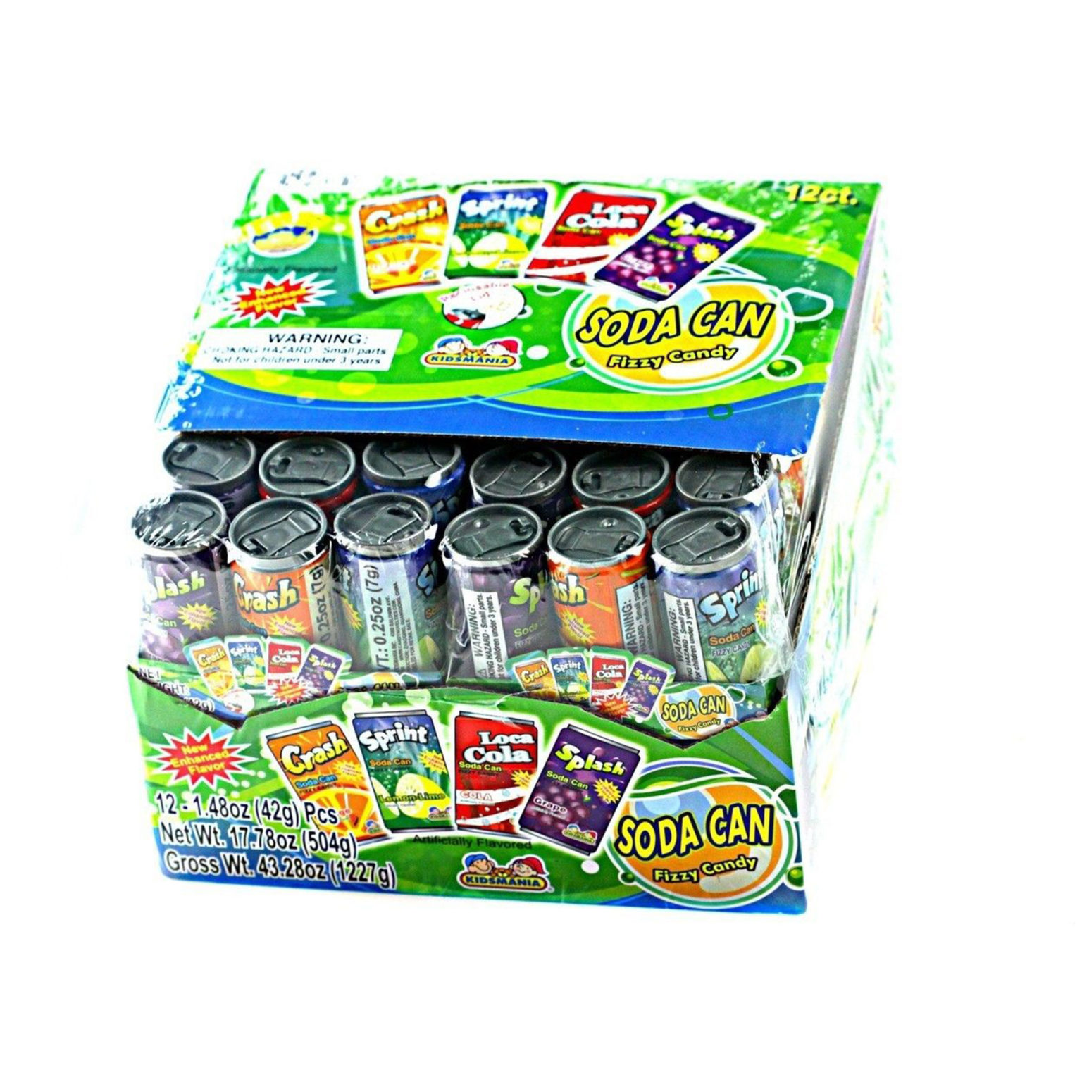 Kids mania Soda Can Fizzy Candy (12 Count, 1.47 Ounce) - Image 1