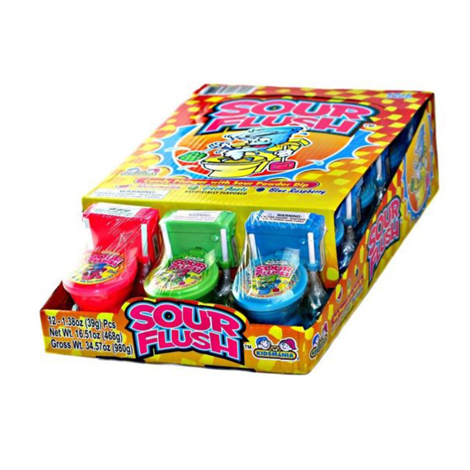 Kids mania Sour Flush Candy Toilet Lollipops, 12 ct - Image 1