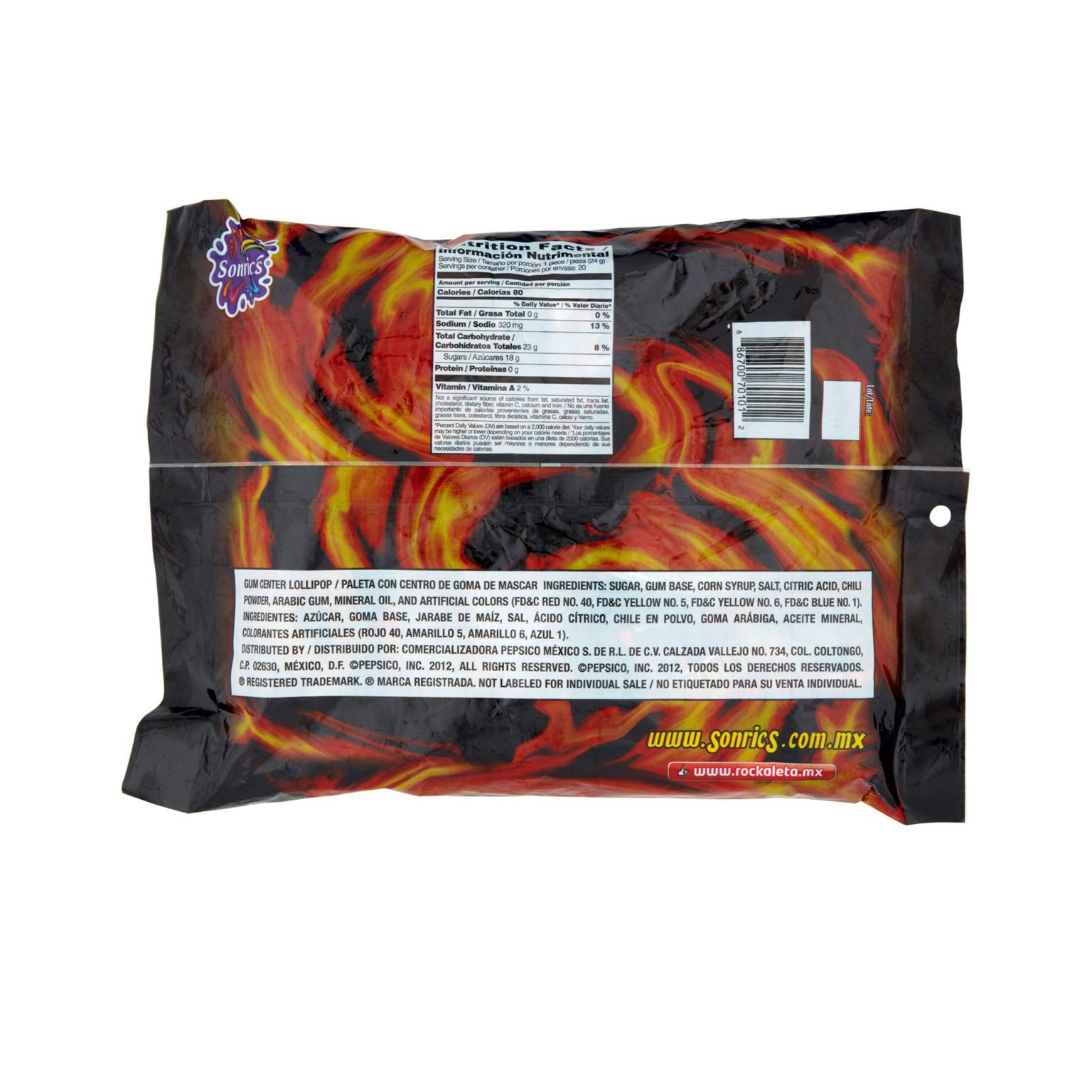 Sonrics Rockaleta lollipops paletas Candy bag 20 ct - Image 2
