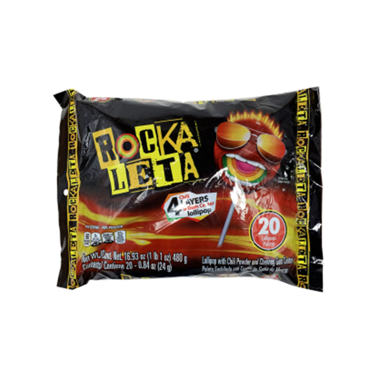 Sonrics Rockaleta lollipops paletas Candy bag 20 ct - Image 1