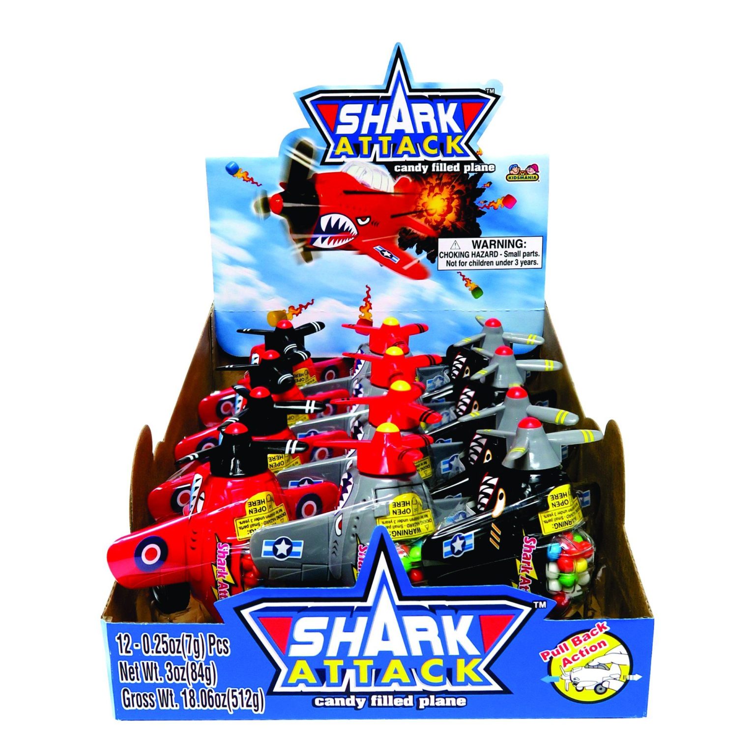 Kids mania Shark Attack Filled Plane Candy, 12 Ct - Image 1
