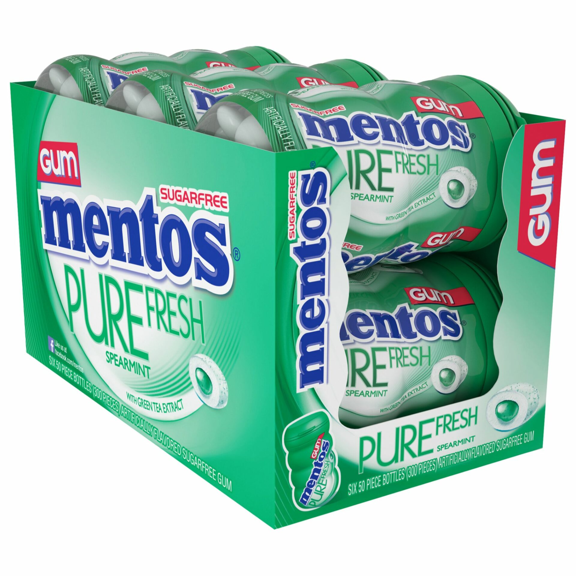 Mentos Pure Fresh Sugar-Free Chewing Gum with Xylitol, Wintergreen - 50  pieces