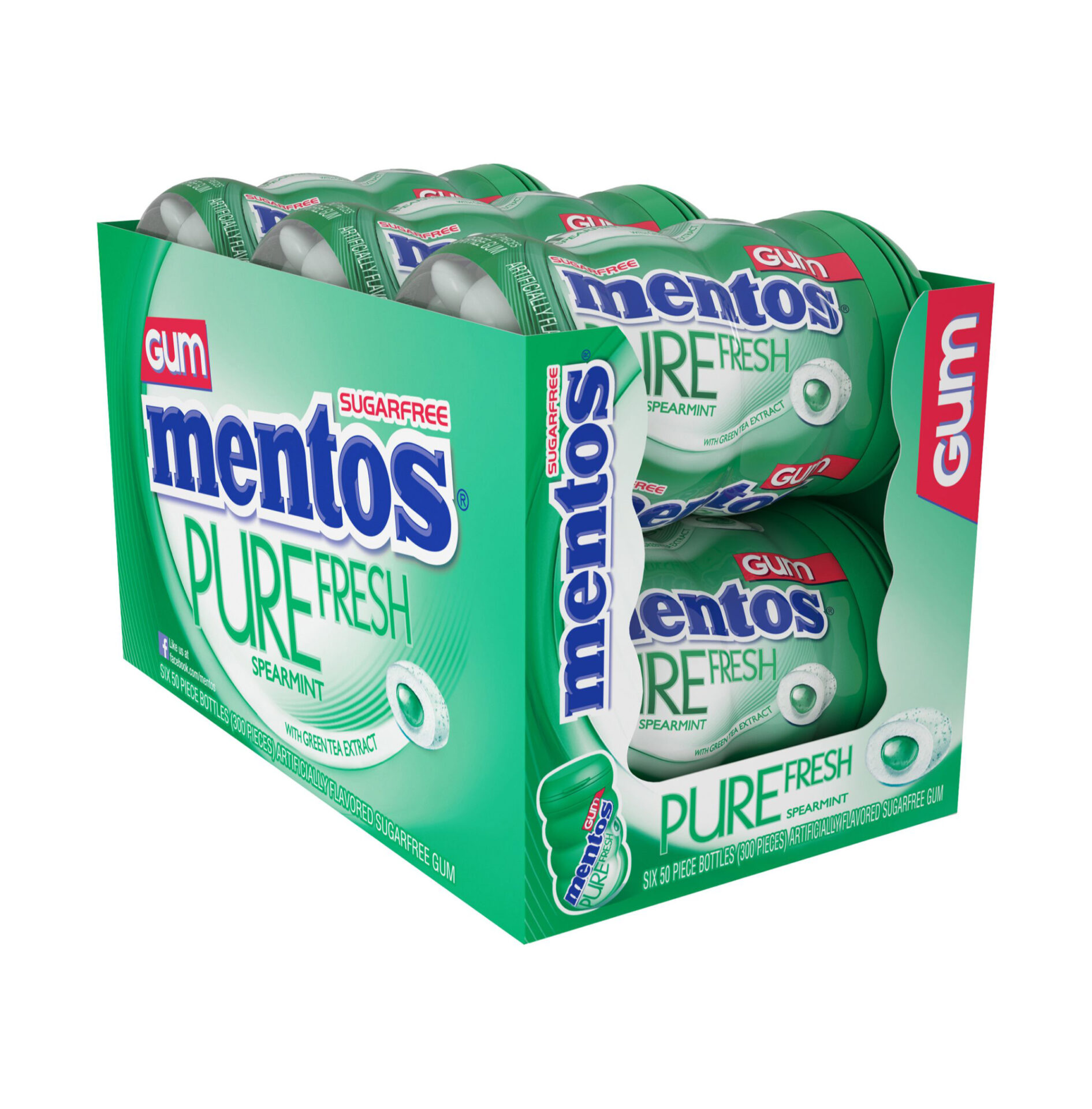 Mentos Pure Fresh Sugar-Free Chewing Gum with Xylitol, Watermelon, 50 Piece  Bottle