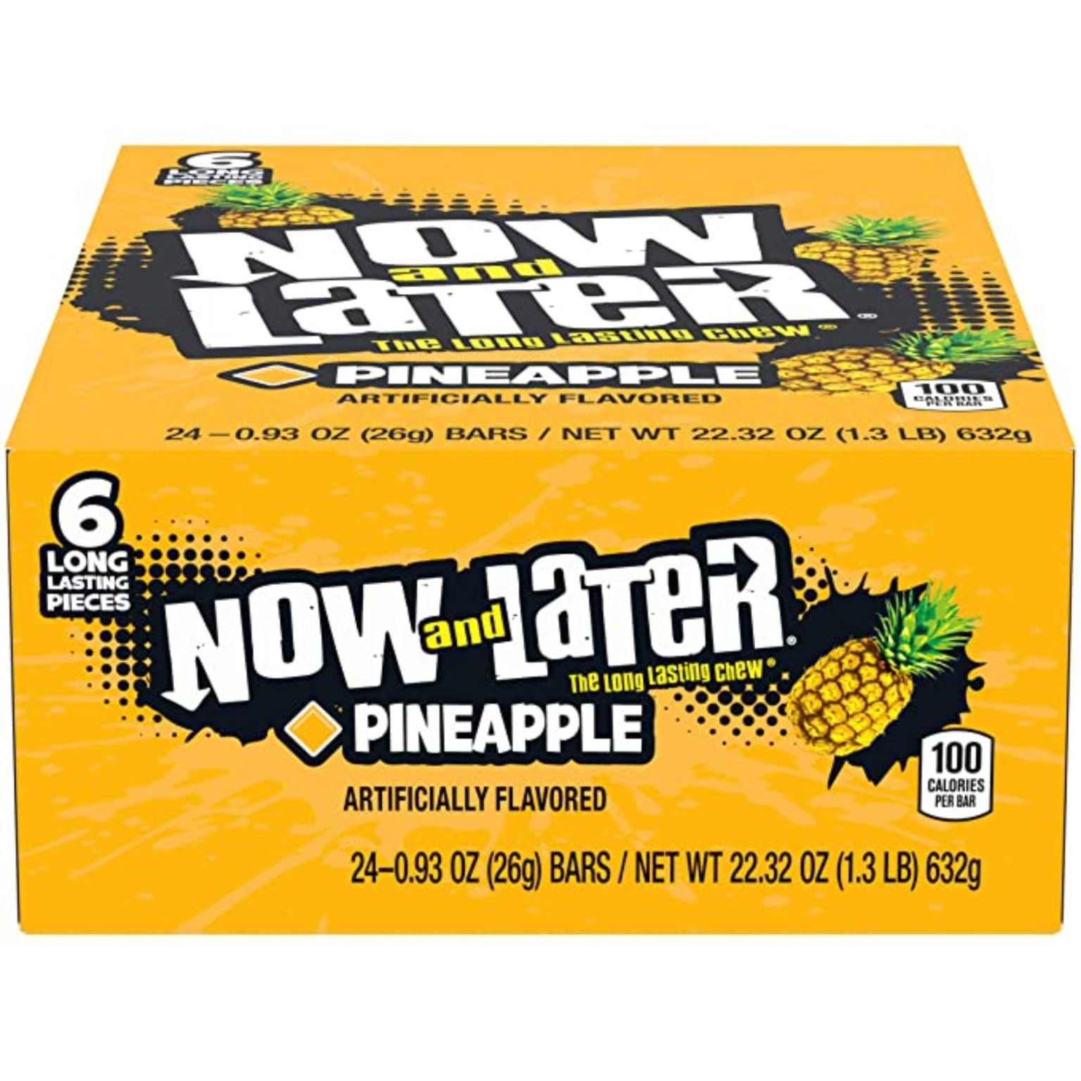 Now & Later Pineapple Candy ( 0.93 Ounce, Pack of 24 ) - Image 1