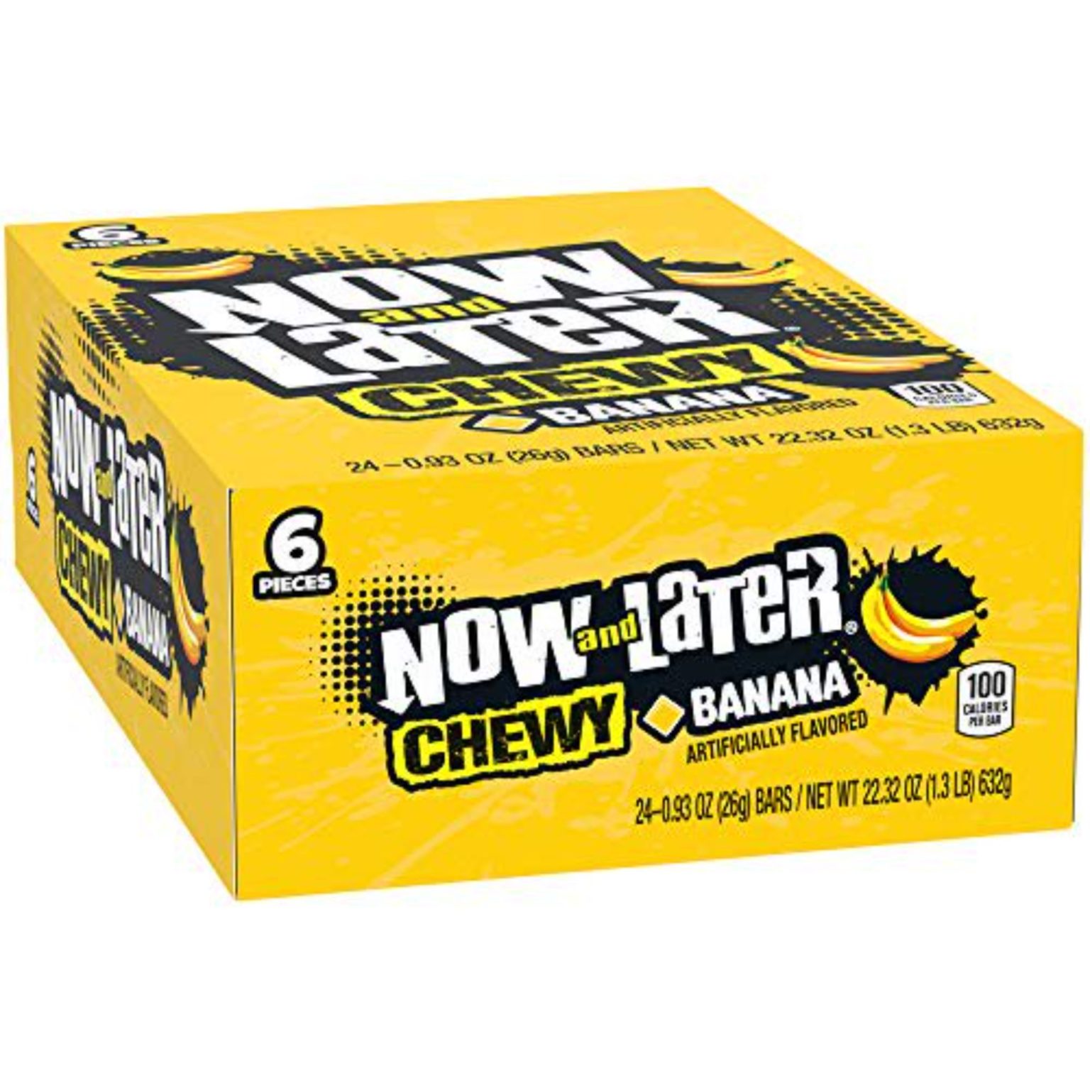 Now & Later Banana Chewy Candy ( 0.93 Ounce, Pack of 24 ) - Image 1