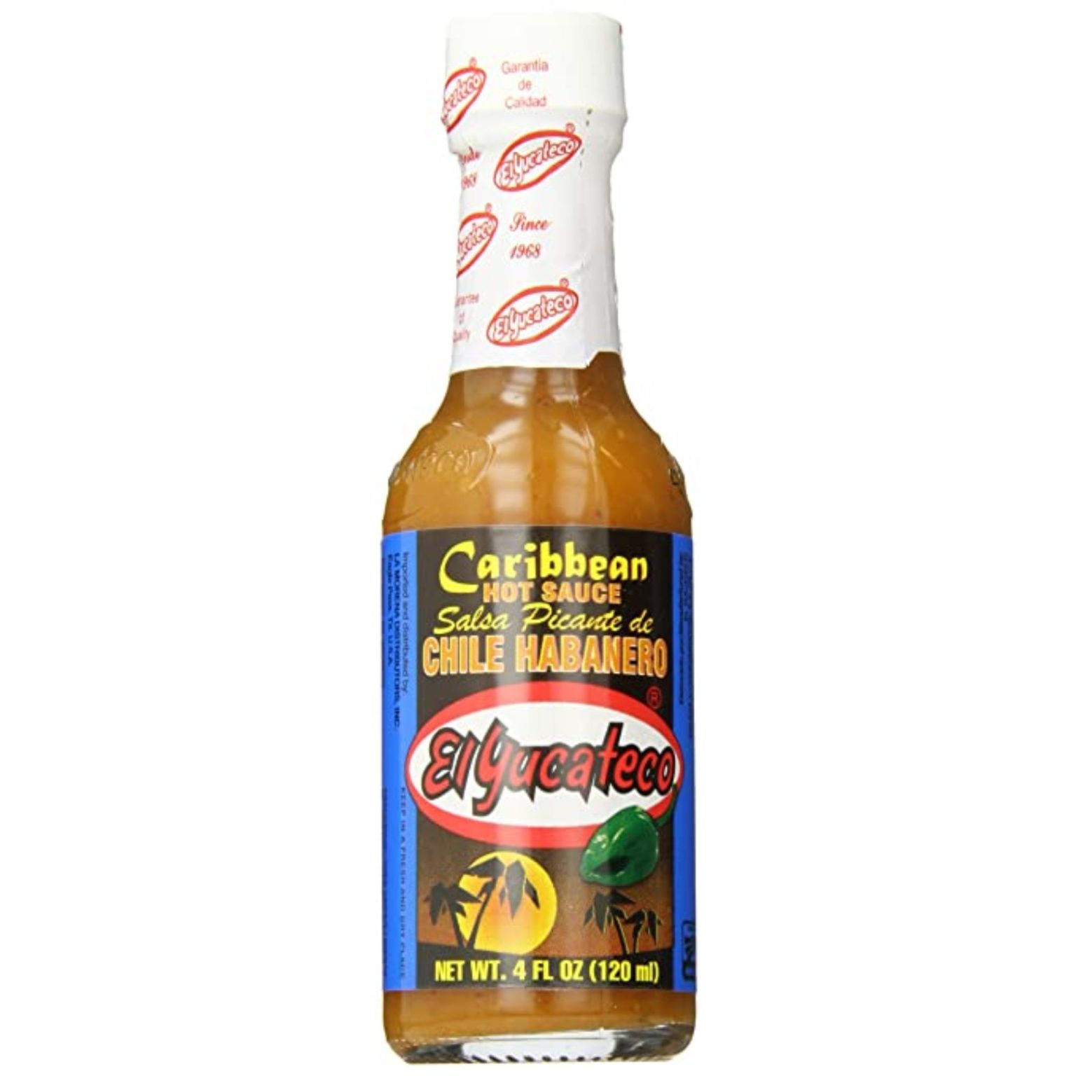 El Yucateco Caribbean Habanero Hot Sauce, 4 oz., 120 ML - Image 1